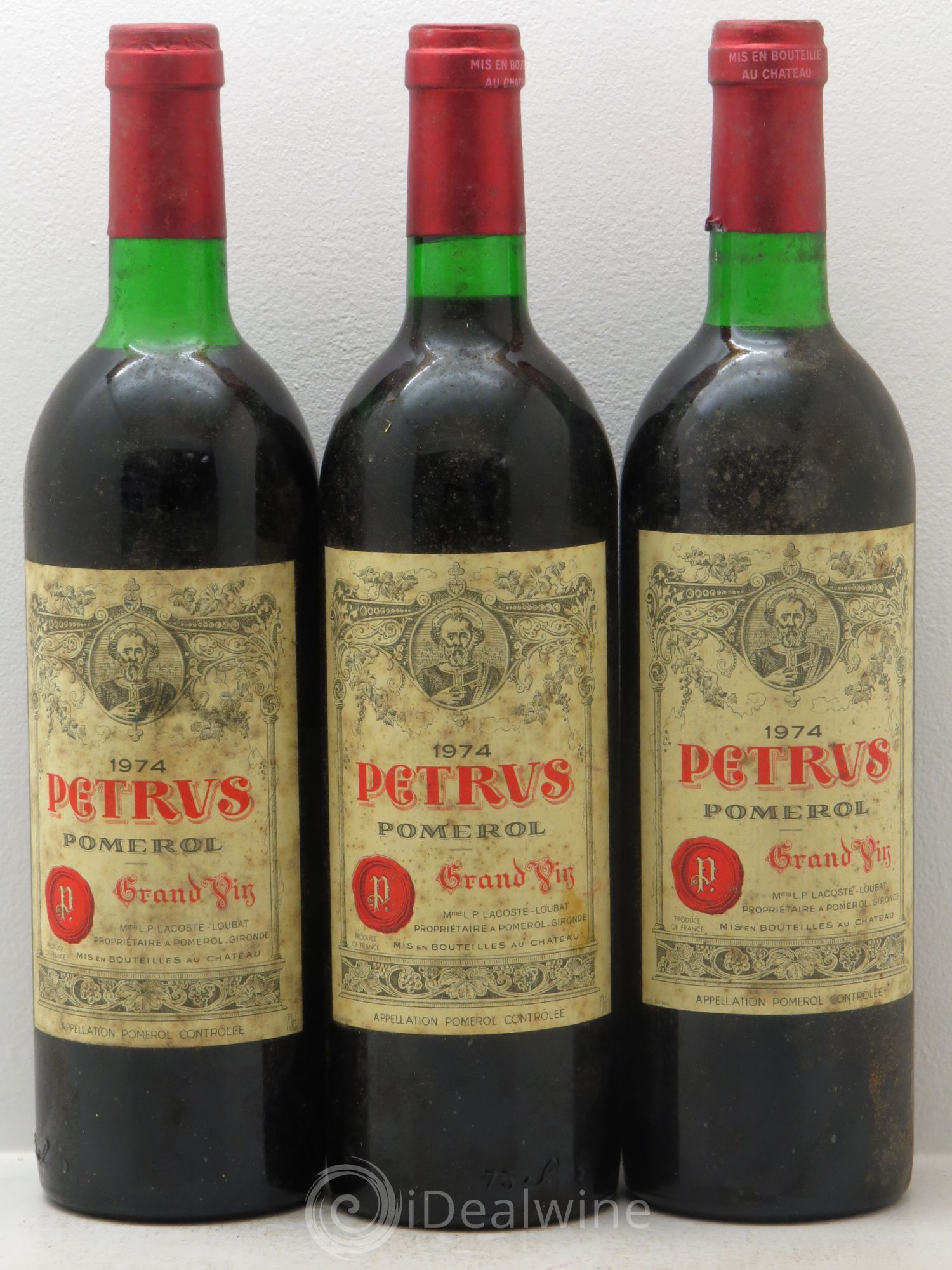 Petrus 1974 - Lot de 3 bouteilles - 0