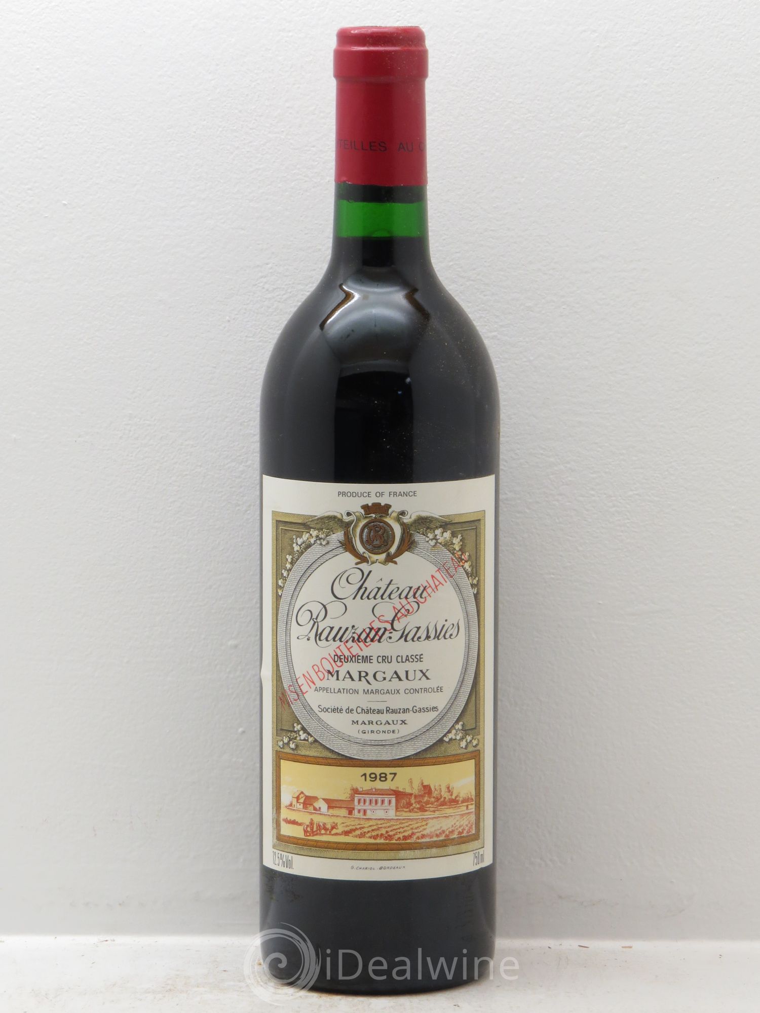 Château Rauzan-Gassies 2ème Grand Cru Classé 1987 - Lot de 1 bouteille - 0