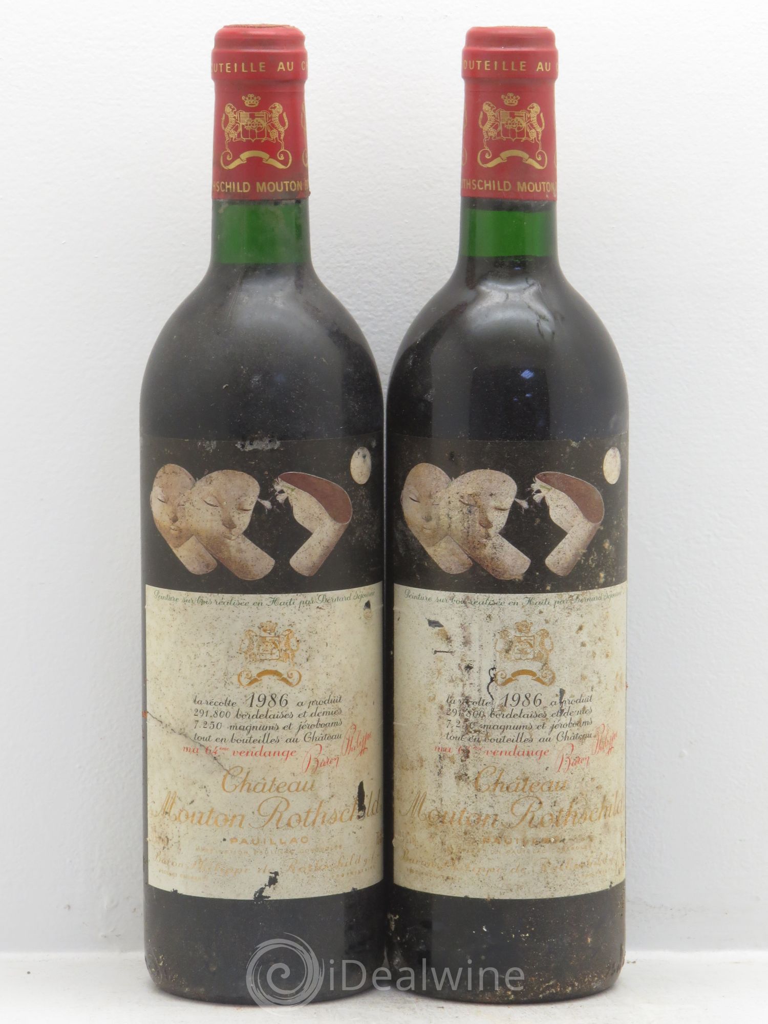 Château Mouton Rothschild 1er Grand Cru Classé 1986 - Lot de 2 bouteilles - 0