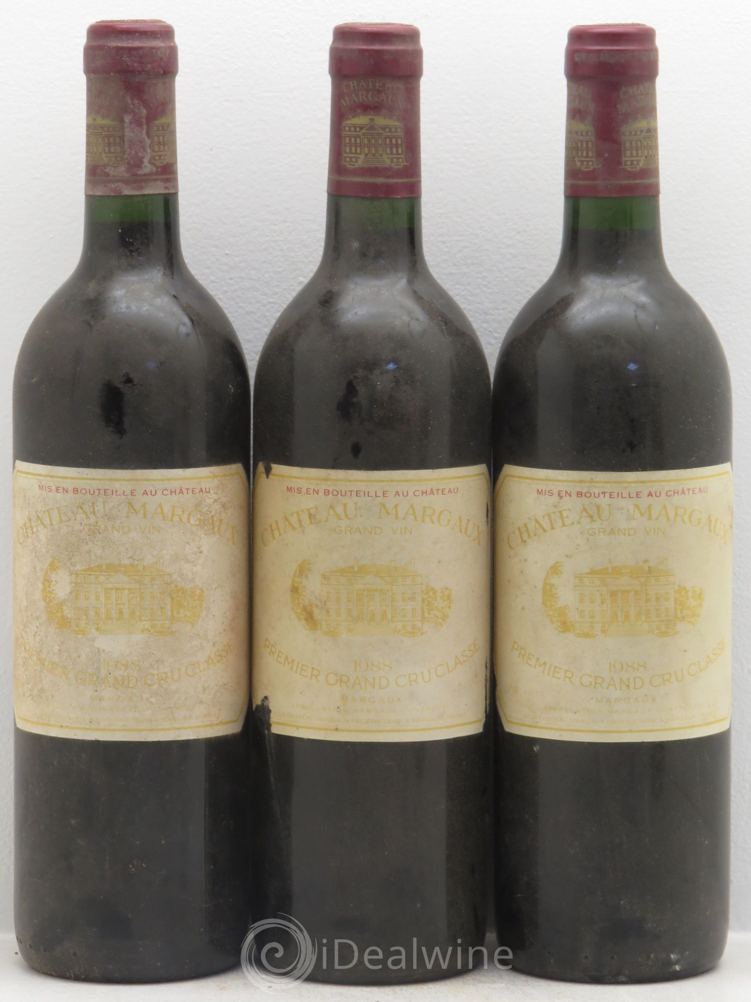 Château Margaux 1er Grand Cru Classé 1988 - Lotto di 3 bottiglie - 0
