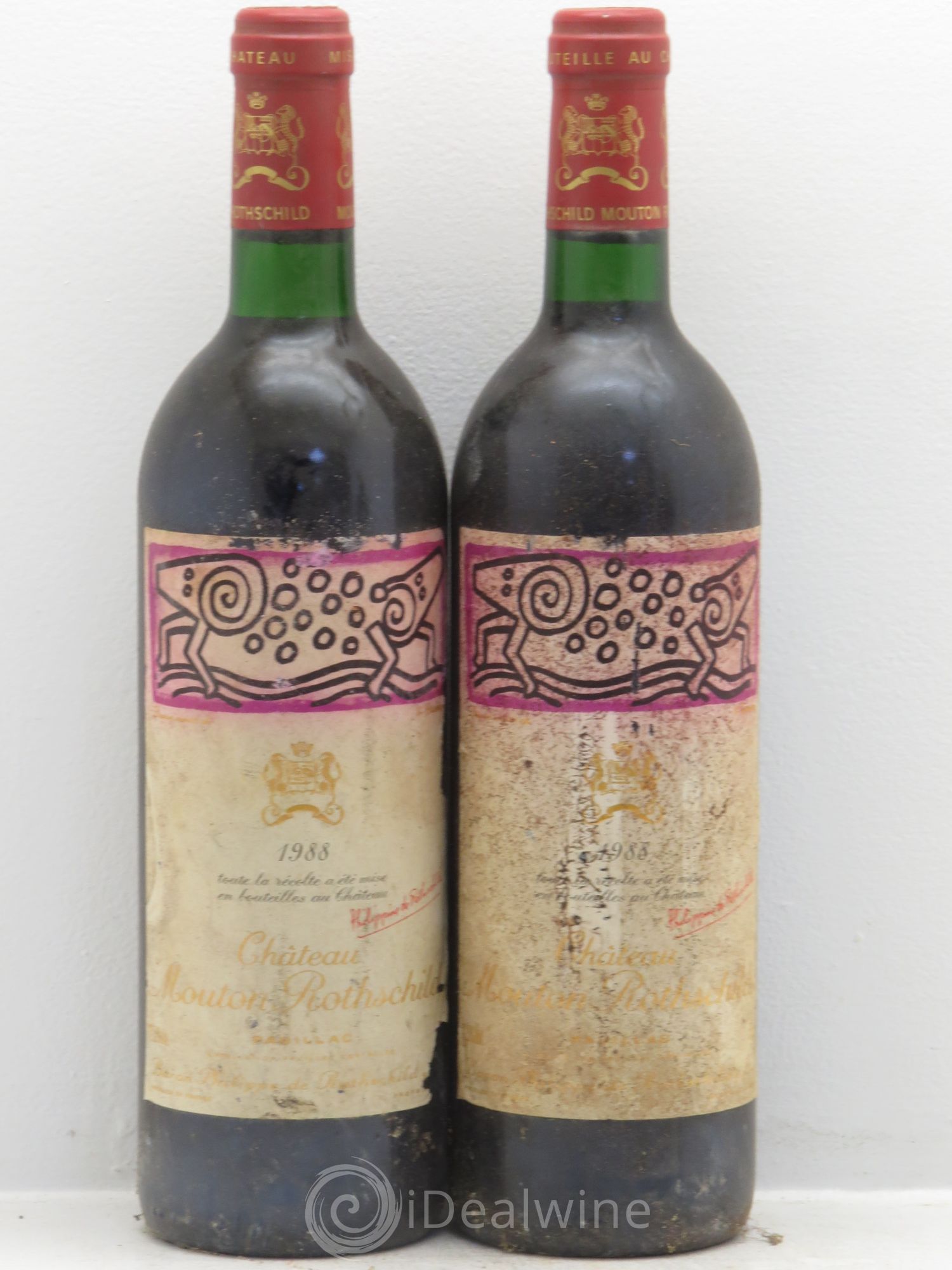 Château Mouton Rothschild 1er Grand Cru Classé 1988 - Lot de 2 bouteilles - 0