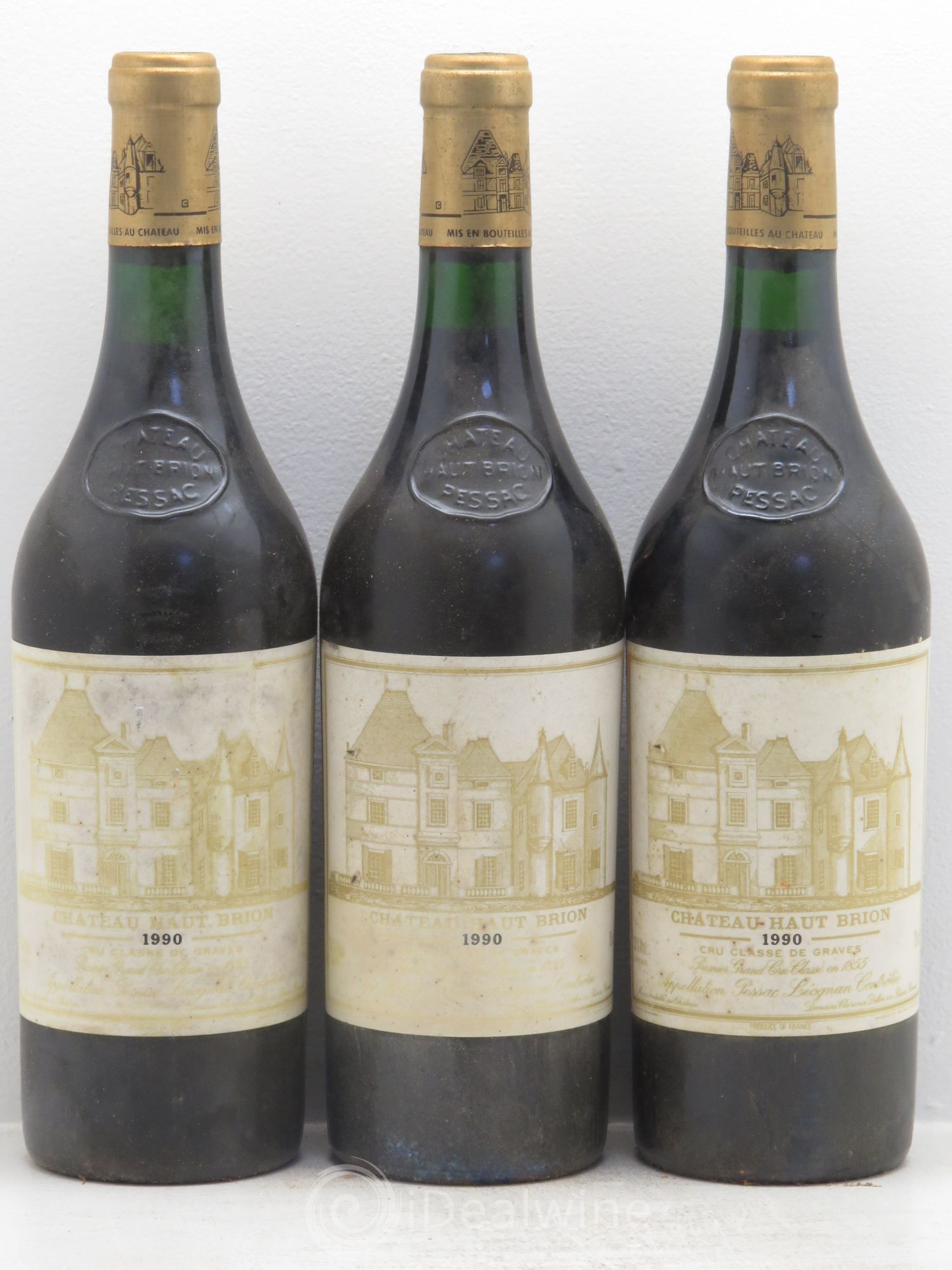 Château Haut Brion 1er Grand Cru Classé 1990 - Lot de 3 bouteilles - 0