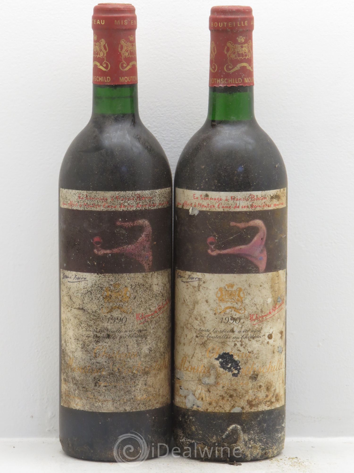Château Mouton Rothschild 1er Grand Cru Classé 1990 - Lot de 2 bouteilles - 0