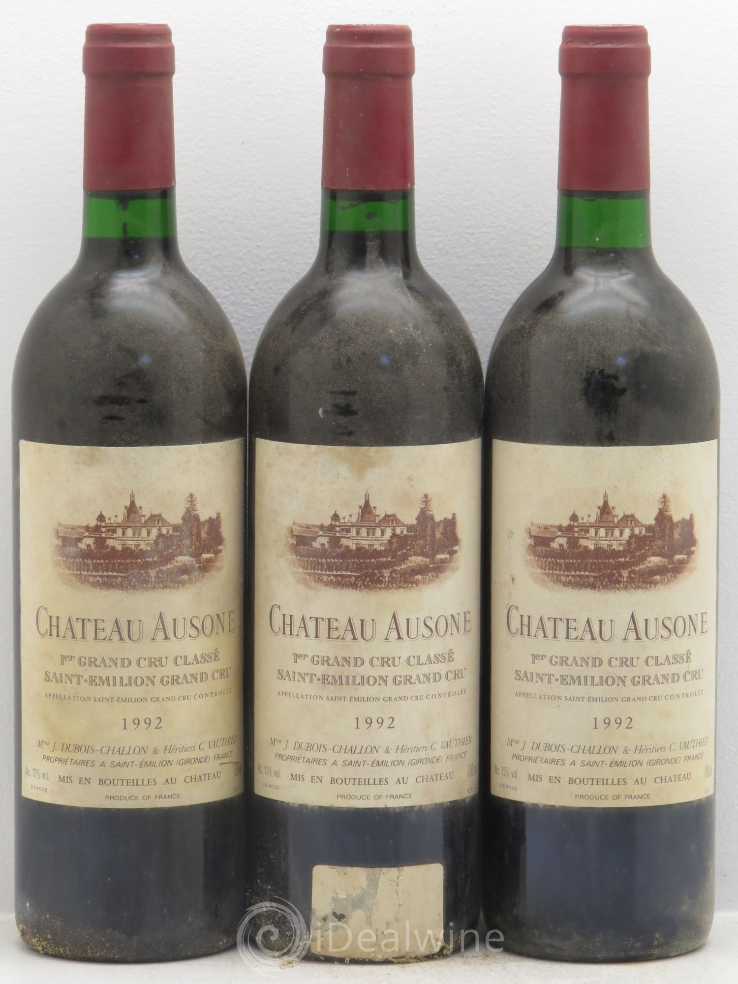 Château Ausone 1er Grand Cru Classé A 1992 - Lot de 3 bouteilles - 0
