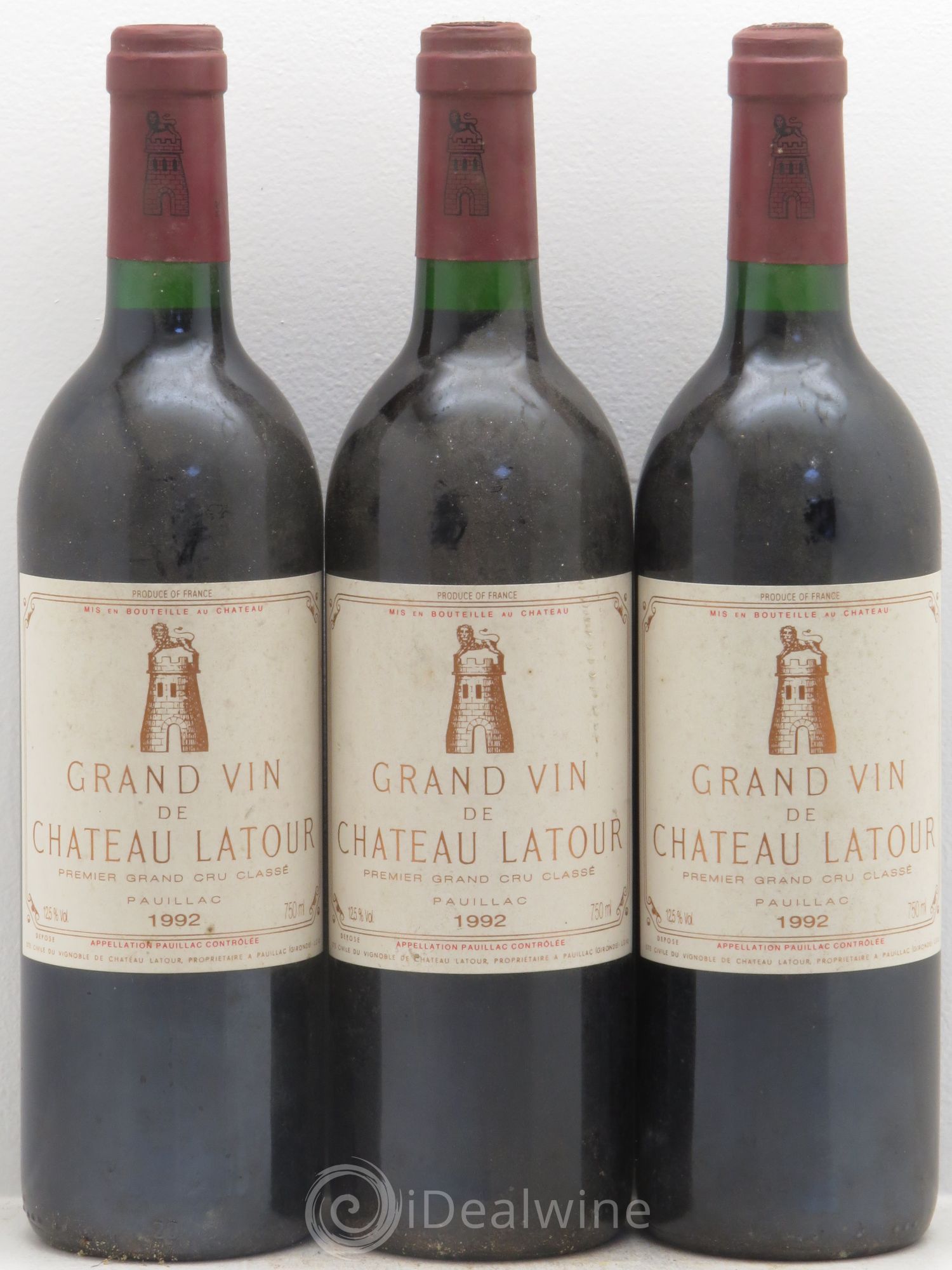 Château Latour 1er Grand Cru Classé 1992 - Lot de 3 bouteilles - 0