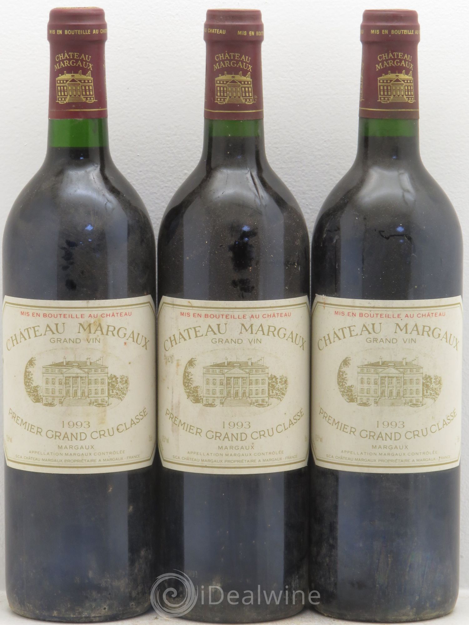 Château Margaux 1er Grand Cru Classé 1993 - Lot de 3 bouteilles - 0