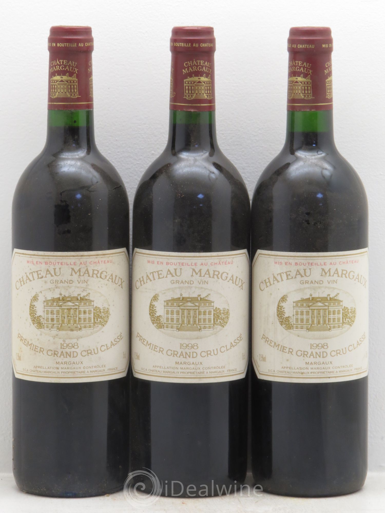 Château Margaux 1er Grand Cru Classé 1998 - Lot de 3 bouteilles - 0
