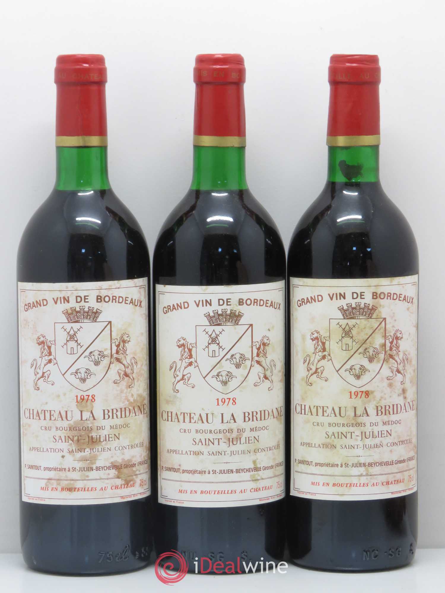 Château la Bridane Cru Bourgeois 1978 - Lot de 3 bouteilles - 0