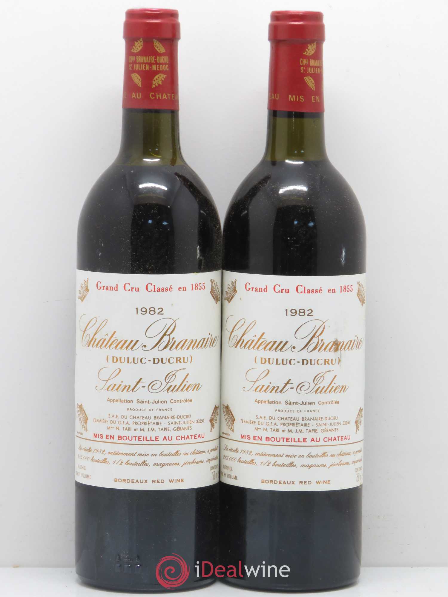 Château Branaire Ducru 4ème Grand Cru Classé 1982 - Lot de 2 bouteilles - 0