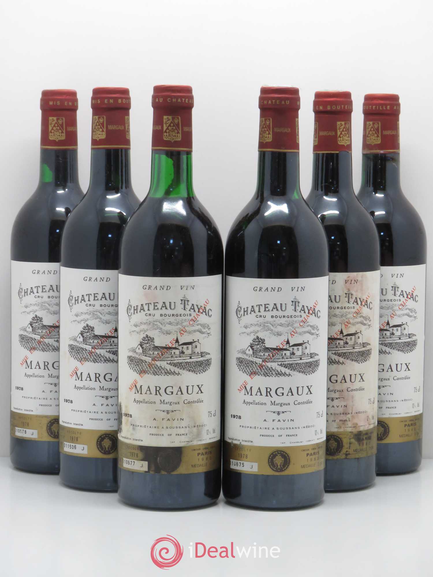 Château Tayac Cru Bourgeois 1978 - Lot de 6 bouteilles - 0