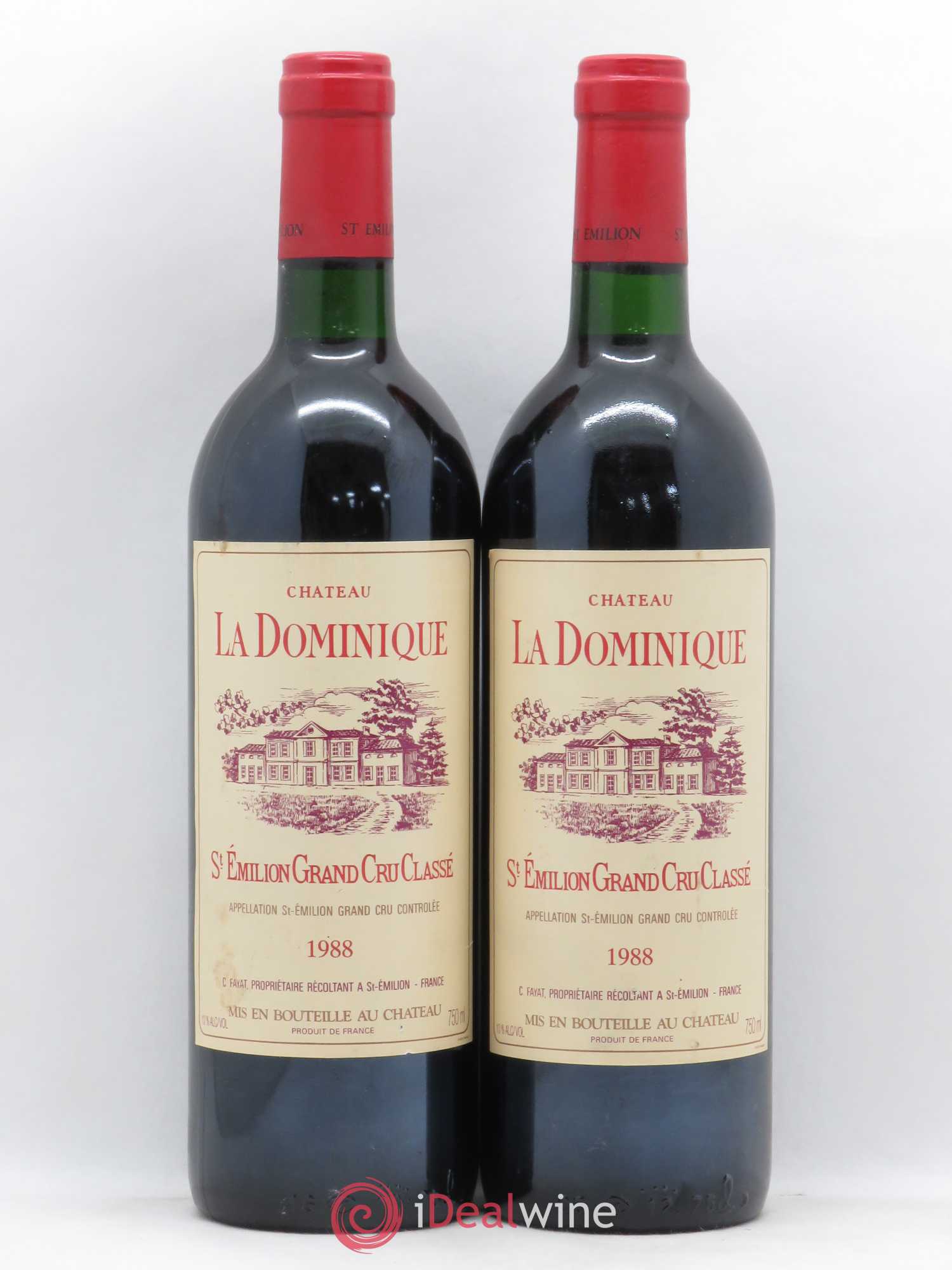 Château la Dominique Grand Cru Classé (senza prezzo di riserva) 1988 - Lotto di 2 bottiglie - 0