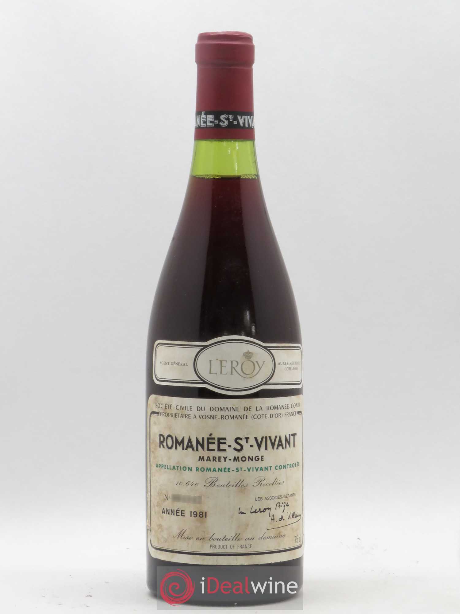 Romanée-Saint-Vivant Grand Cru Domaine de la Romanée-Conti 1981 - Lot de 1 bouteille - 0