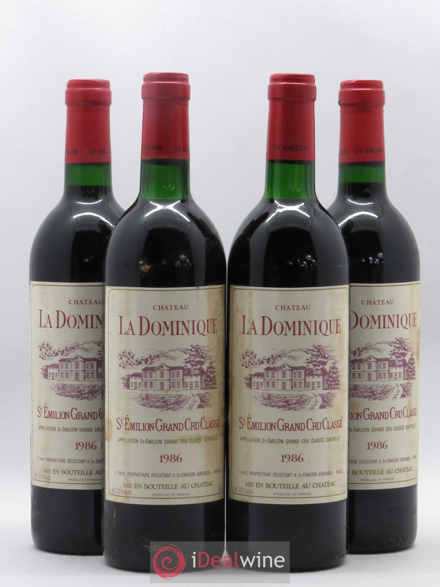 Château la Dominique Grand Cru Classé 1986 - Lot de 4 bouteilles - 0