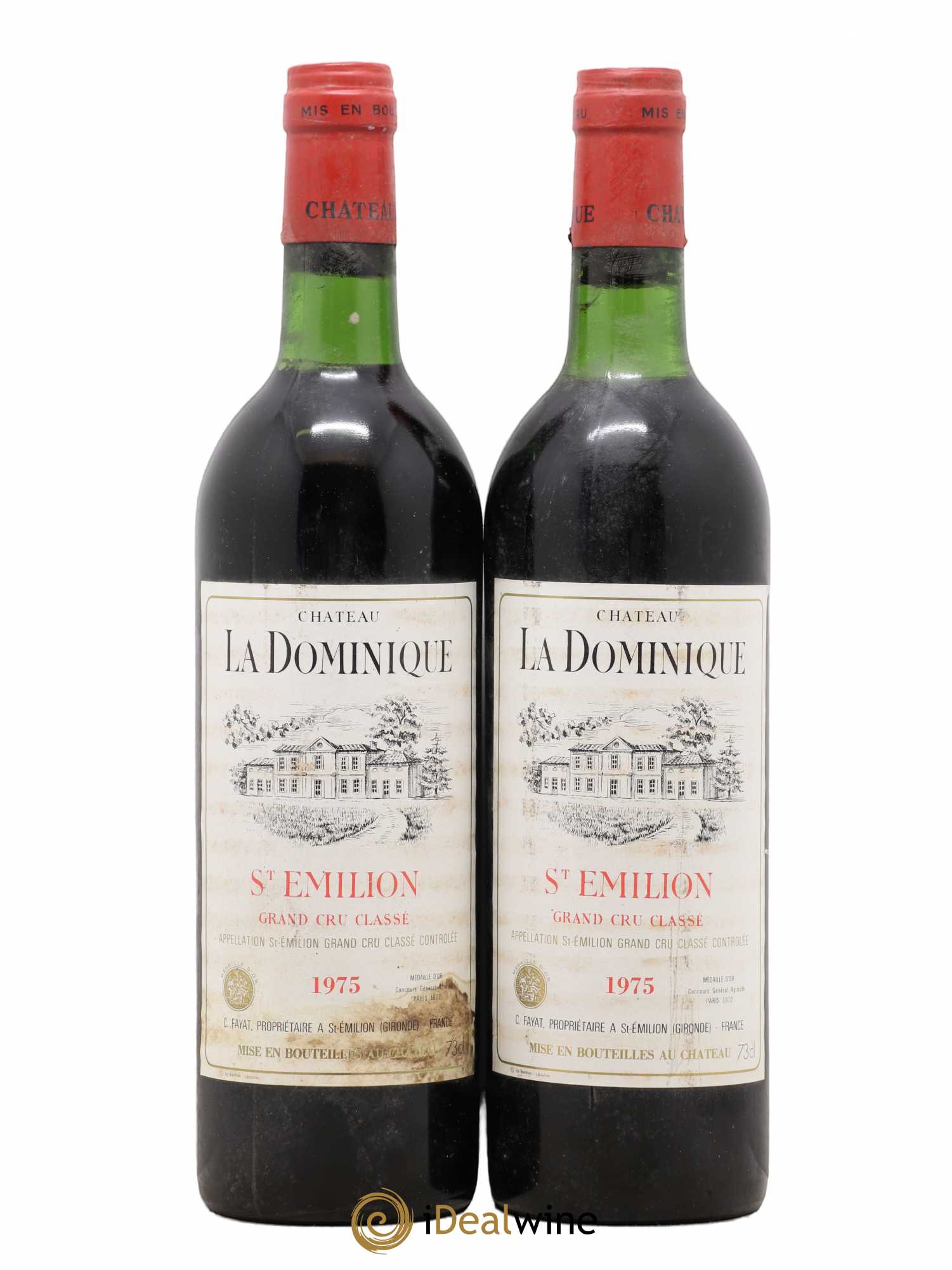 Château la Dominique Grand Cru Classé 1975 - Lot de 2 bouteilles - 0
