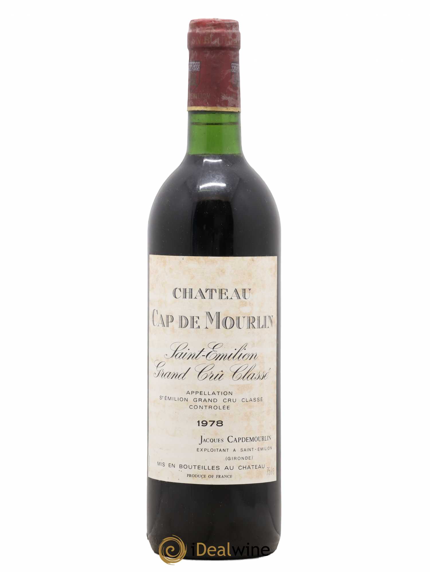 Château Cap de Mourlin Grand Cru Classé 1978 - Lot de 1 bouteille - 0
