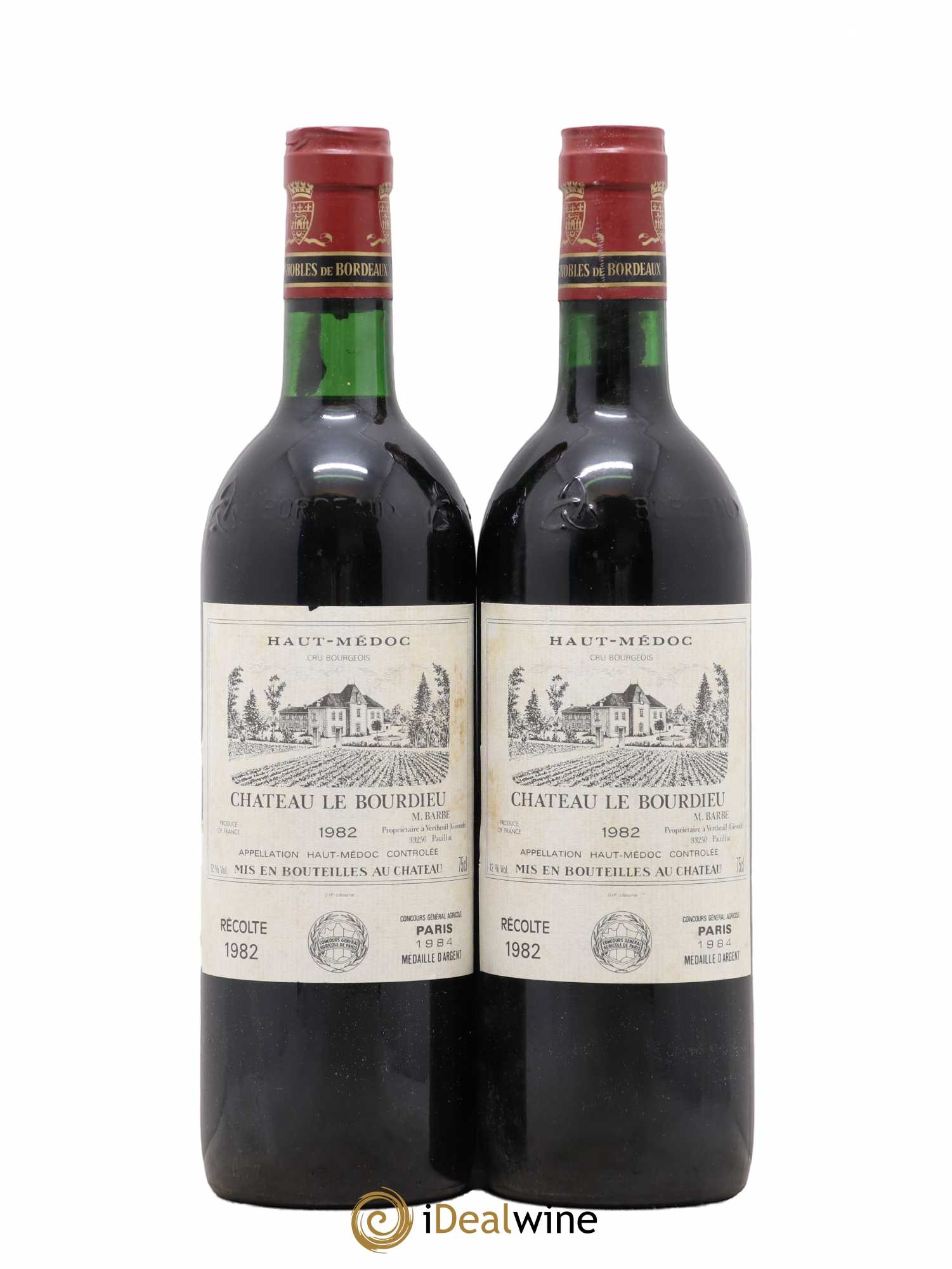 Château le Bourdieu Cru Bourgeois 1982 - Lot de 2 bouteilles - 0