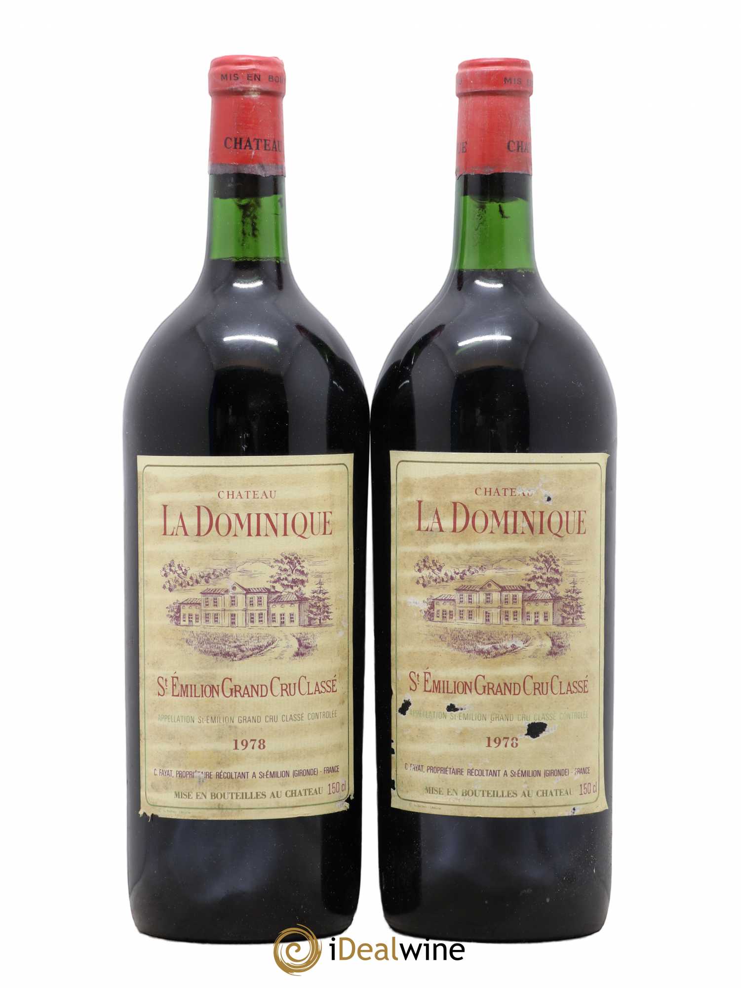 Château la Dominique Grand Cru Classé 1978 - Lot de 2 magnums - 0