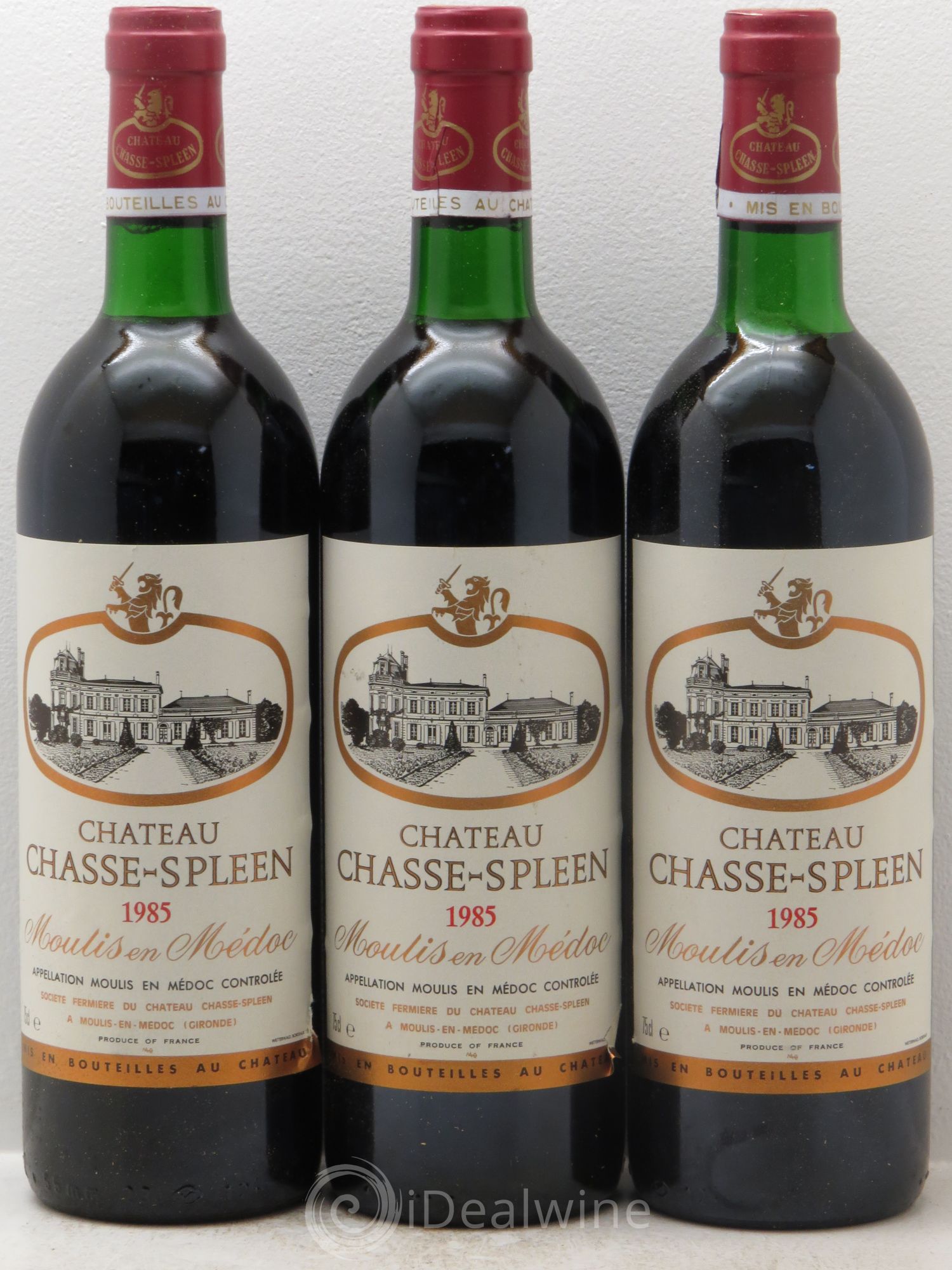 Château Chasse Spleen 1985 - Lot de 3 bouteilles - 0