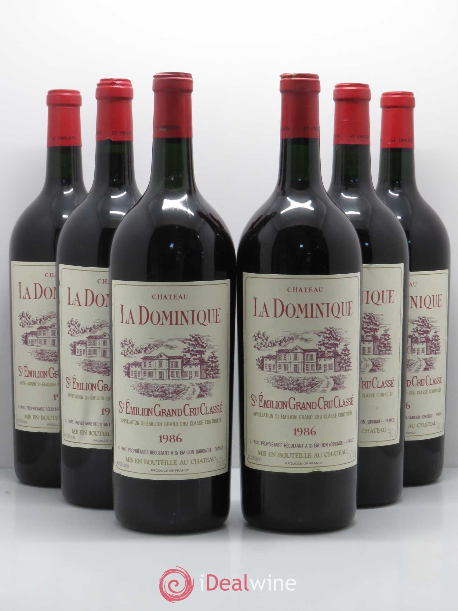 Château la Dominique Grand Cru Classé 1986 - Lot de 6 magnums - 0