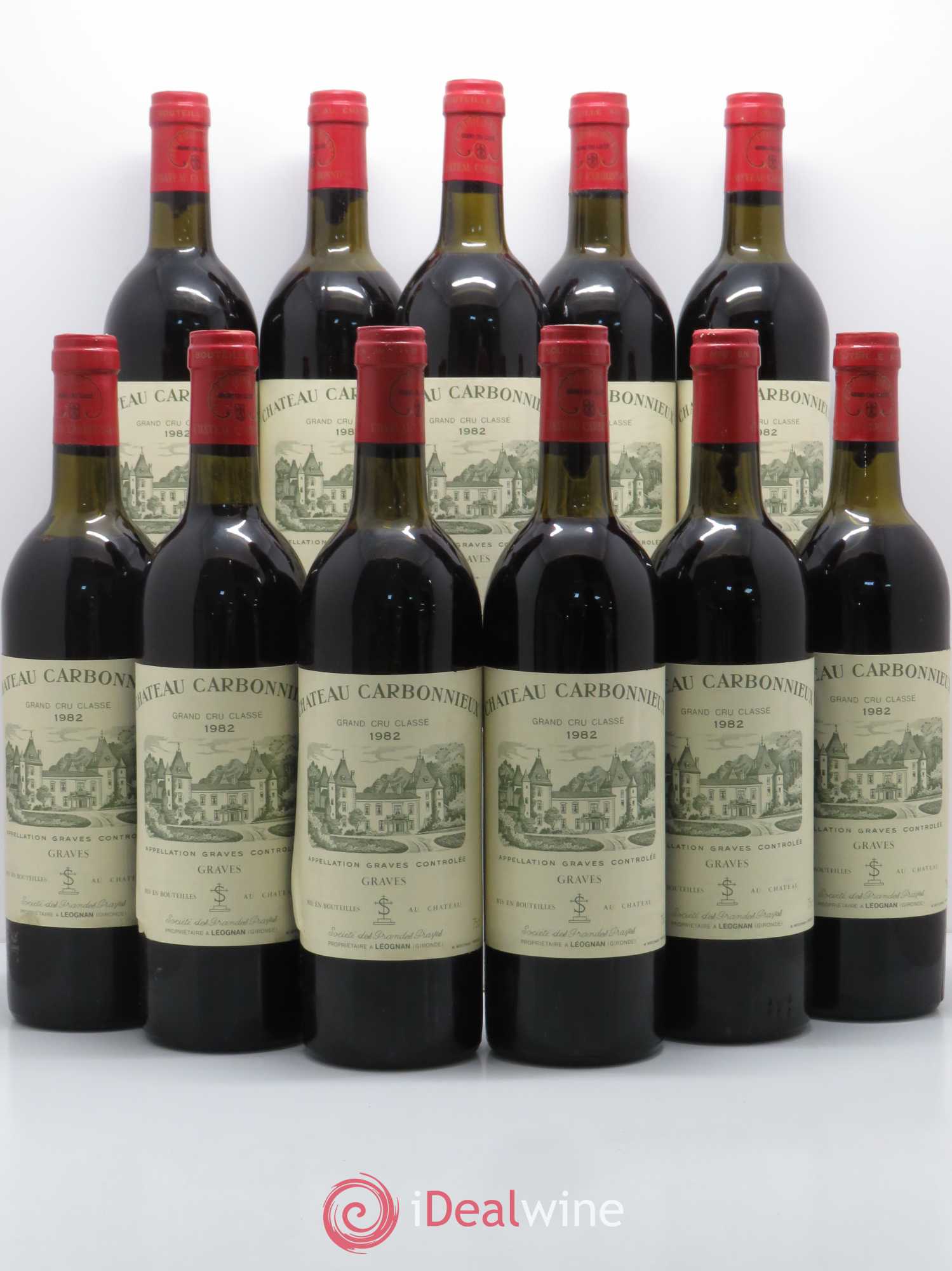Château Carbonnieux Cru Classé de Graves 1982 - Lot de 11 bouteilles - 0