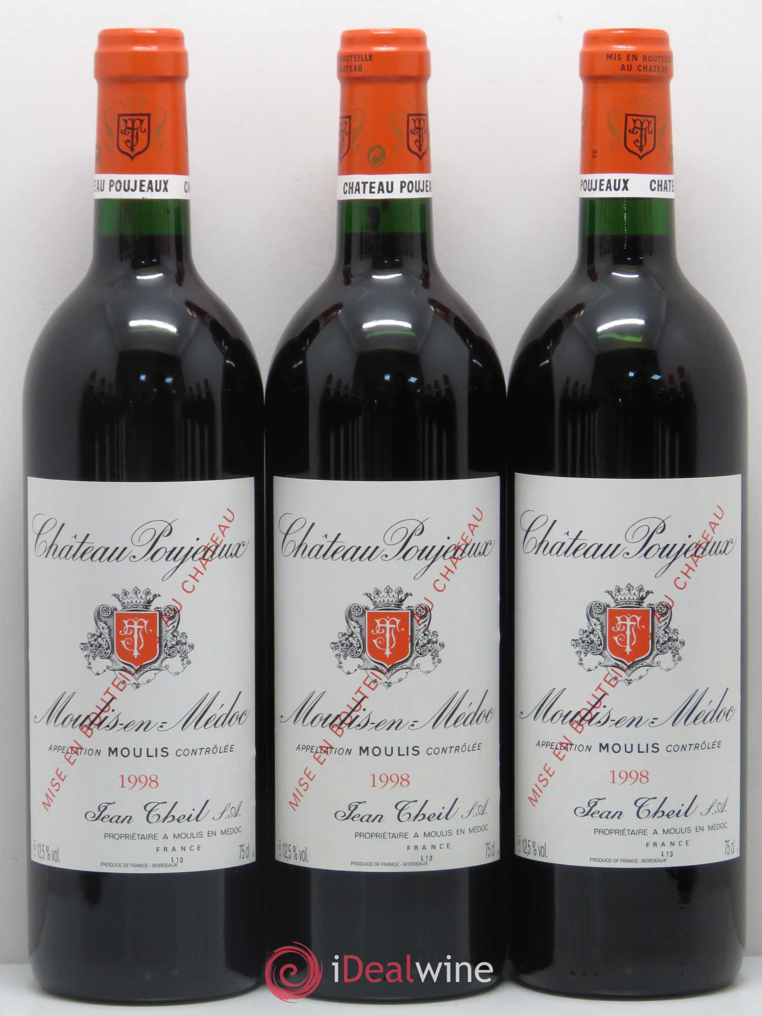 Château Poujeaux 1998 - Lot de 12 bouteilles - 1