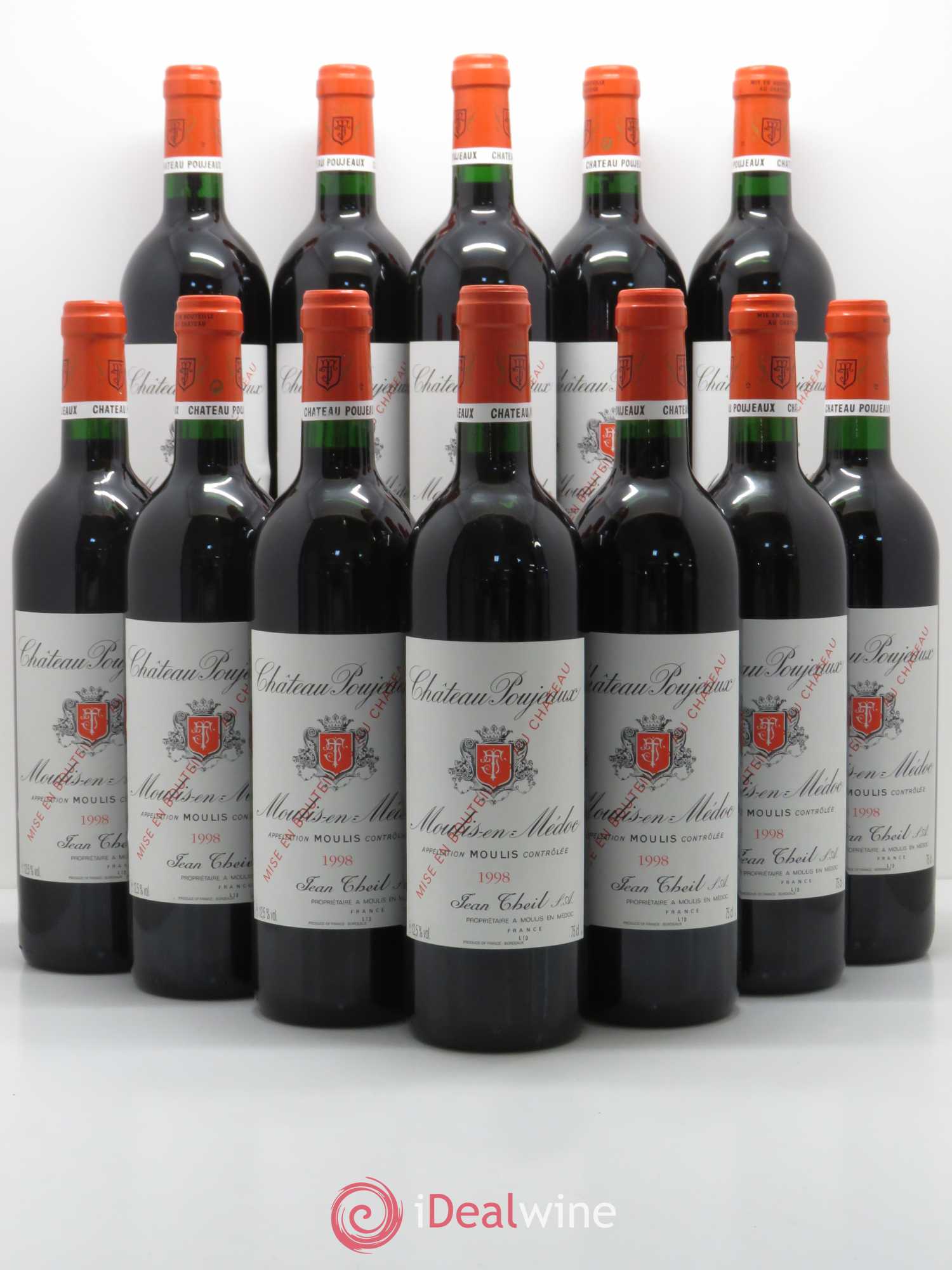 Château Poujeaux 1998 - Lot de 12 bouteilles - 0