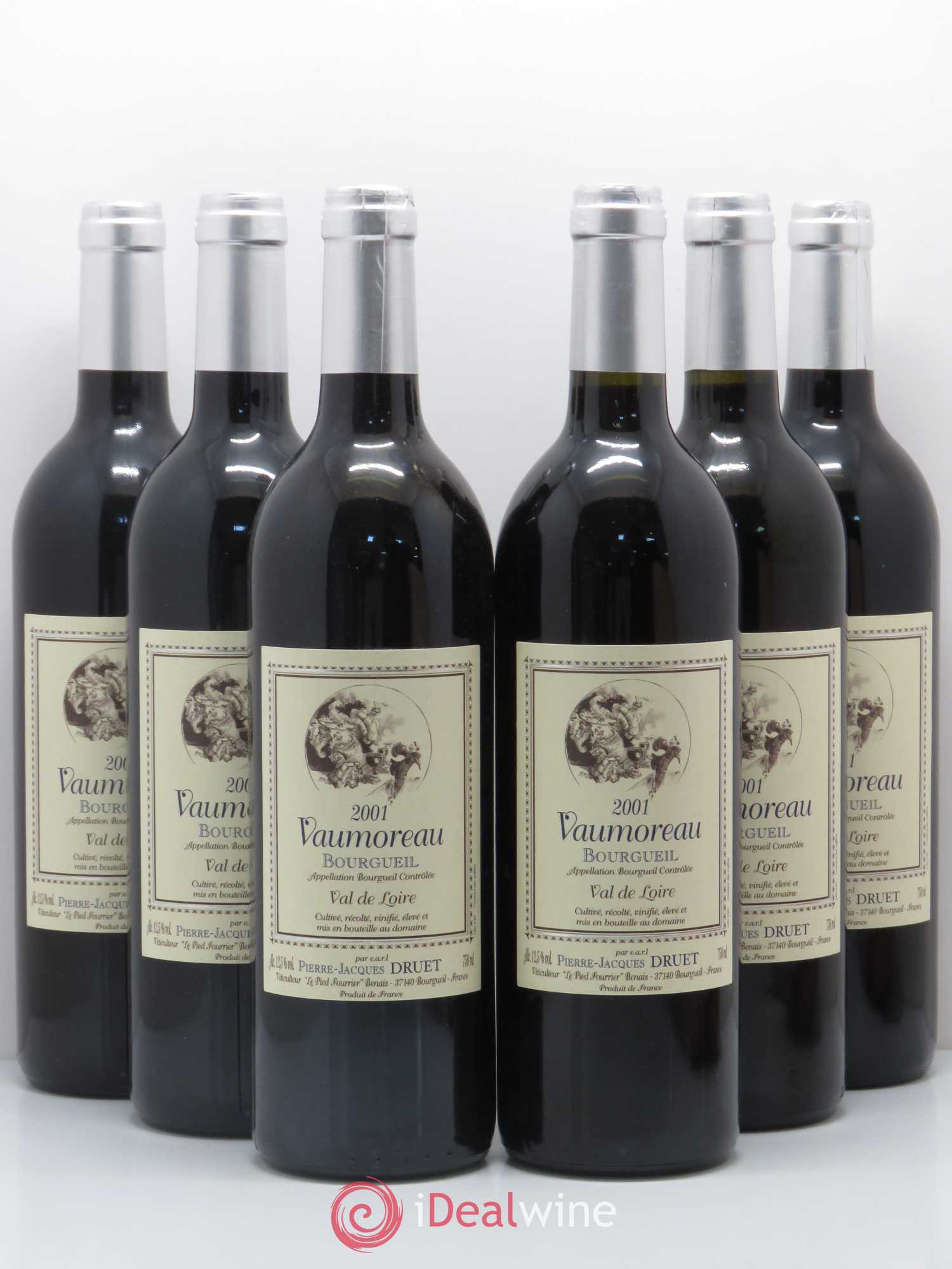 Bourgueil Vaumoreau Pierre Jacques Druet 2001 - Posten von 6 Flaschen - 0