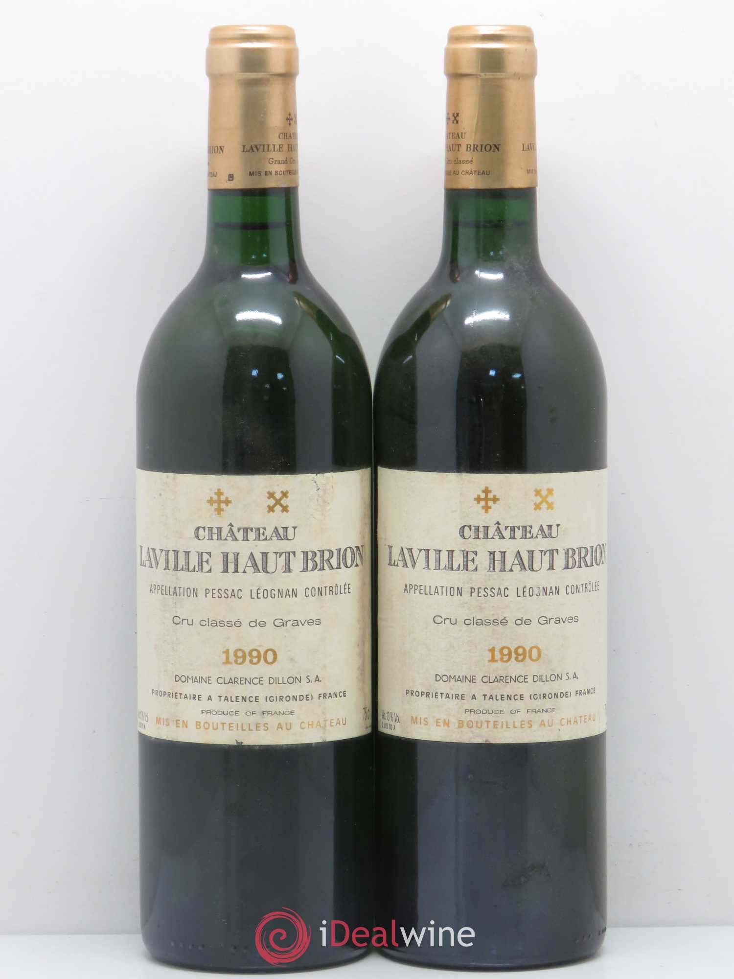 Château Laville Haut-Brion Cru Classé de Graves 1990 - Lot de 2 bouteilles - 0