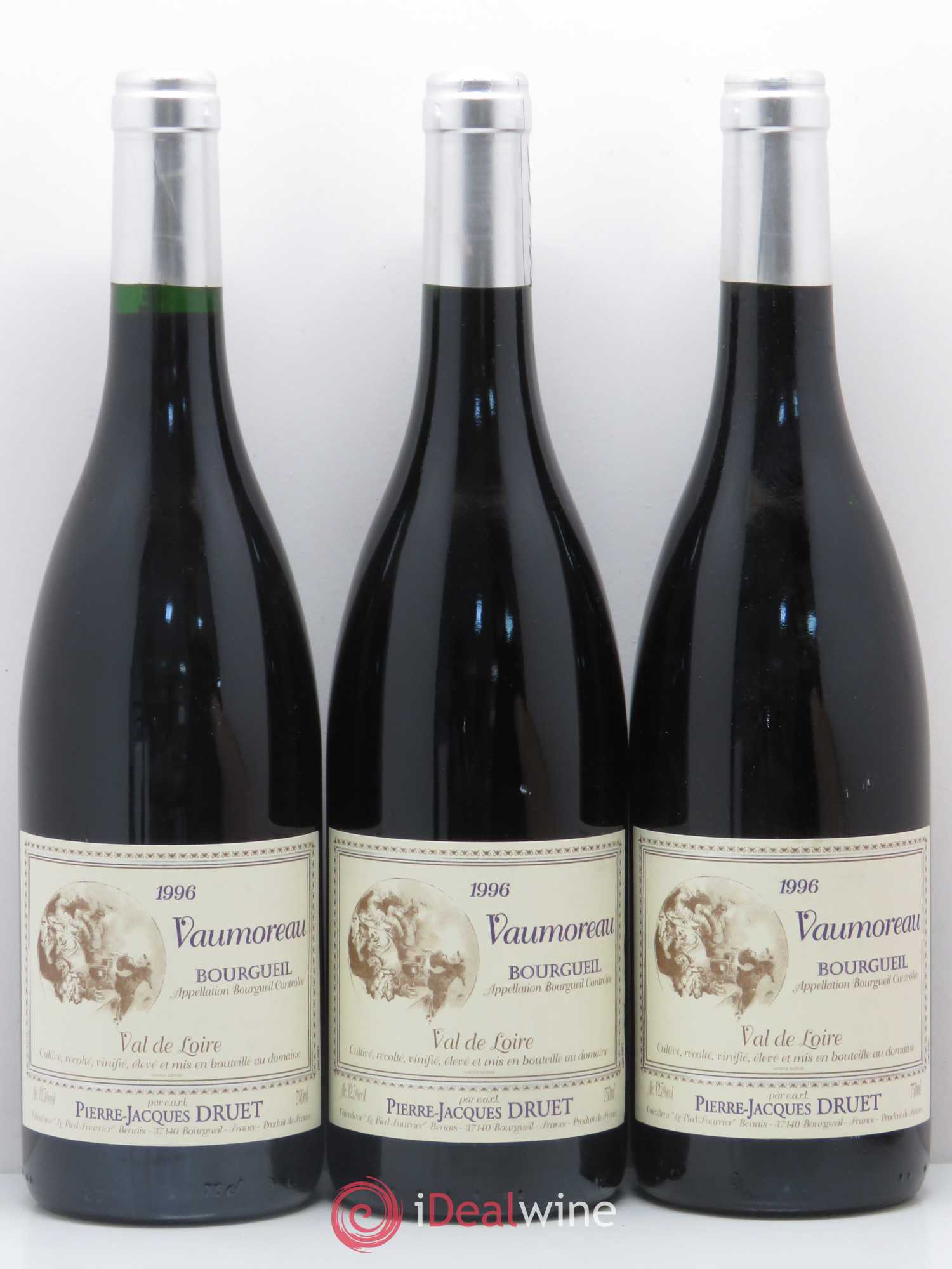 Bourgueil Vaumoreau Pierre Jacques Druet 1996 - Posten von 3 Flaschen - 0