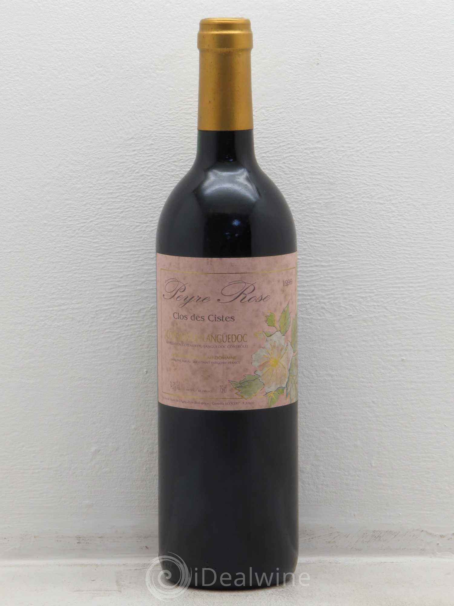 Vin de France (anciennement Coteaux du Languedoc) Domaine Peyre Rose Les Cistes Marlène Soria 1996 - Lot de 1 bouteille - 0