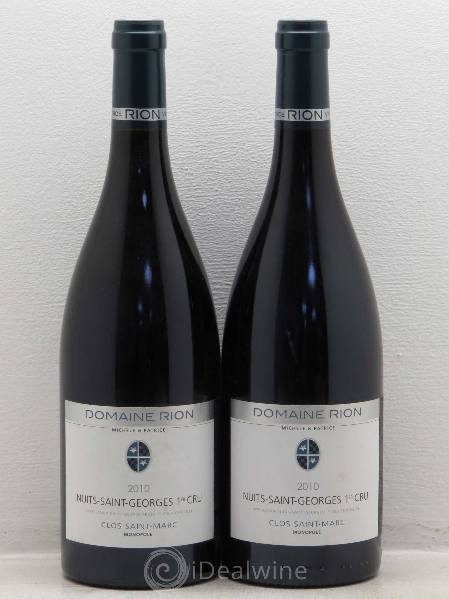 Nuits-Saint-Georges 1er Cru Clos Saint Marc Rion 2010 - Lot de 2 bouteilles - 0