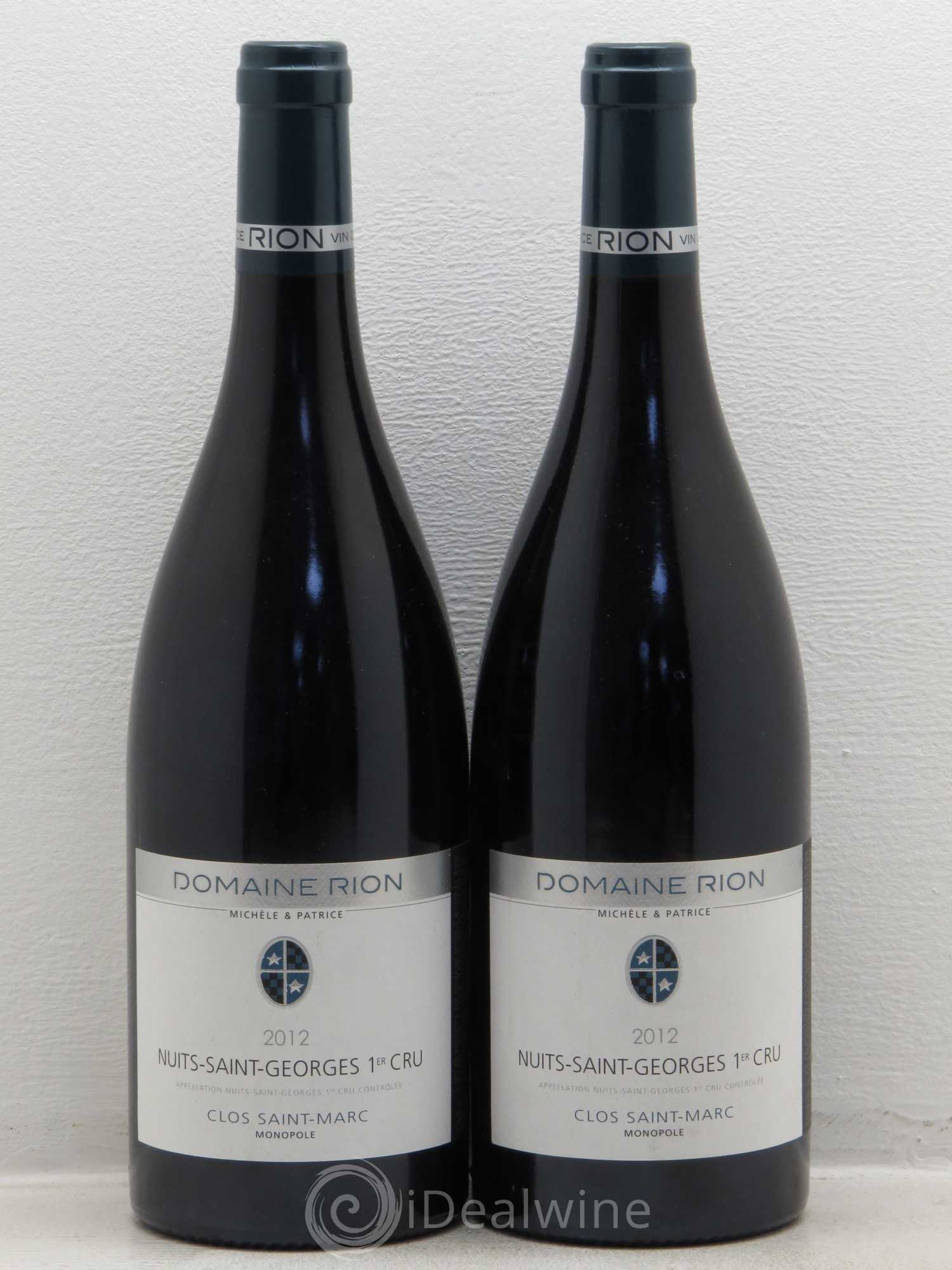 Nuits-Saint-Georges 1er Cru Clos Saint Marc Rion 2012 - Lot de 2 bouteilles - 0