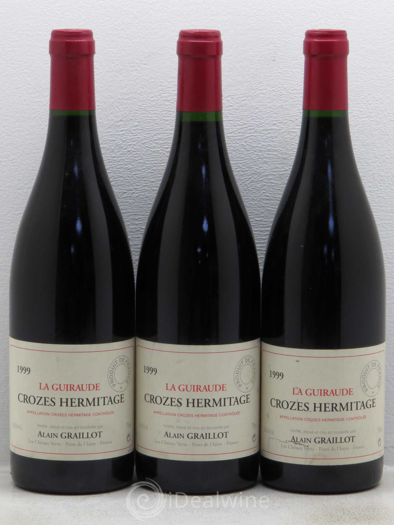 Crozes-Hermitage La Guiraude Domaine Graillot 1999 - Lot de 3 bouteilles - 0
