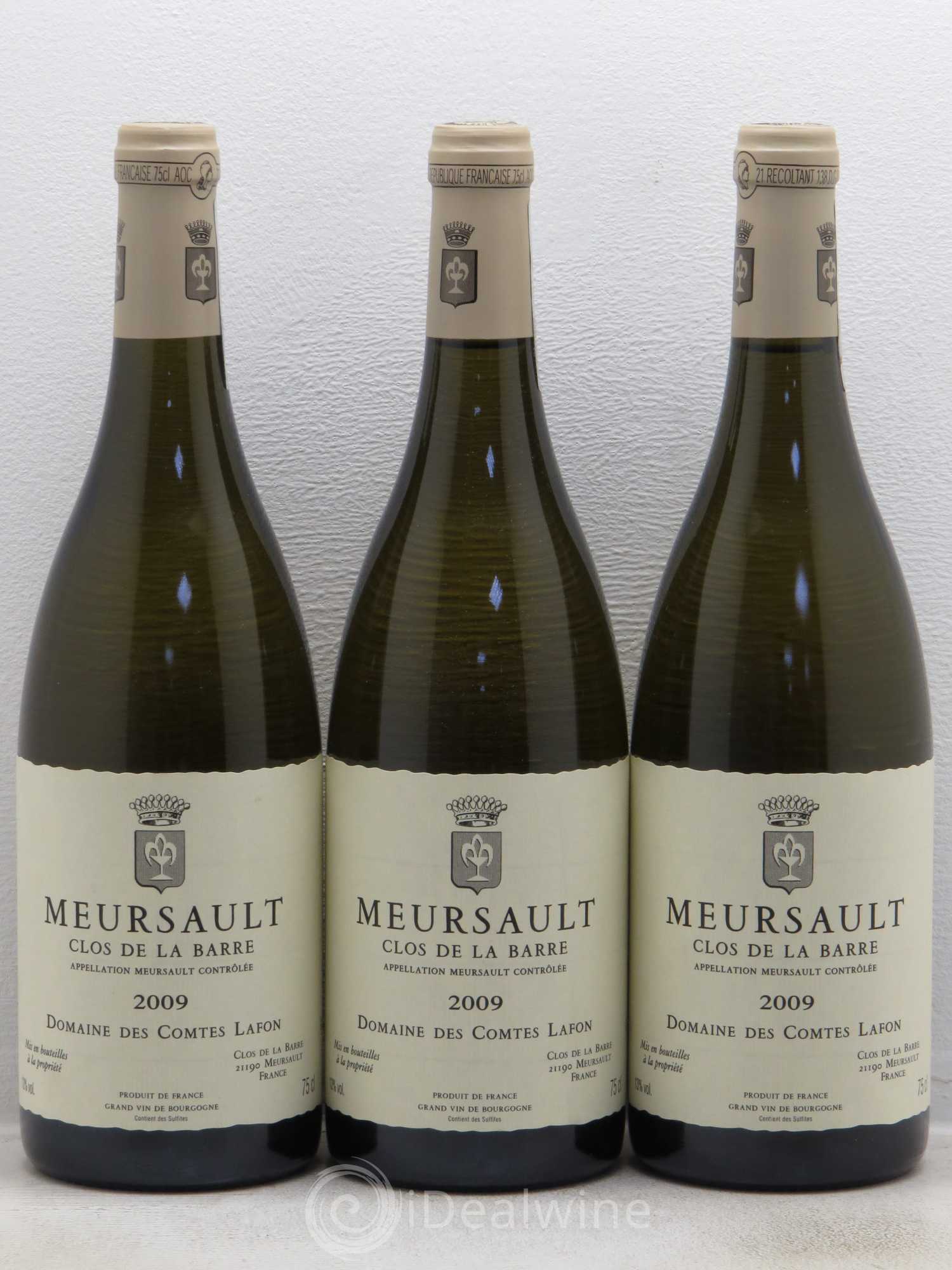 Meursault Clos de la Barre Comtes Lafon (Domaine des) 2009 - Lot de 3 bouteilles - 0