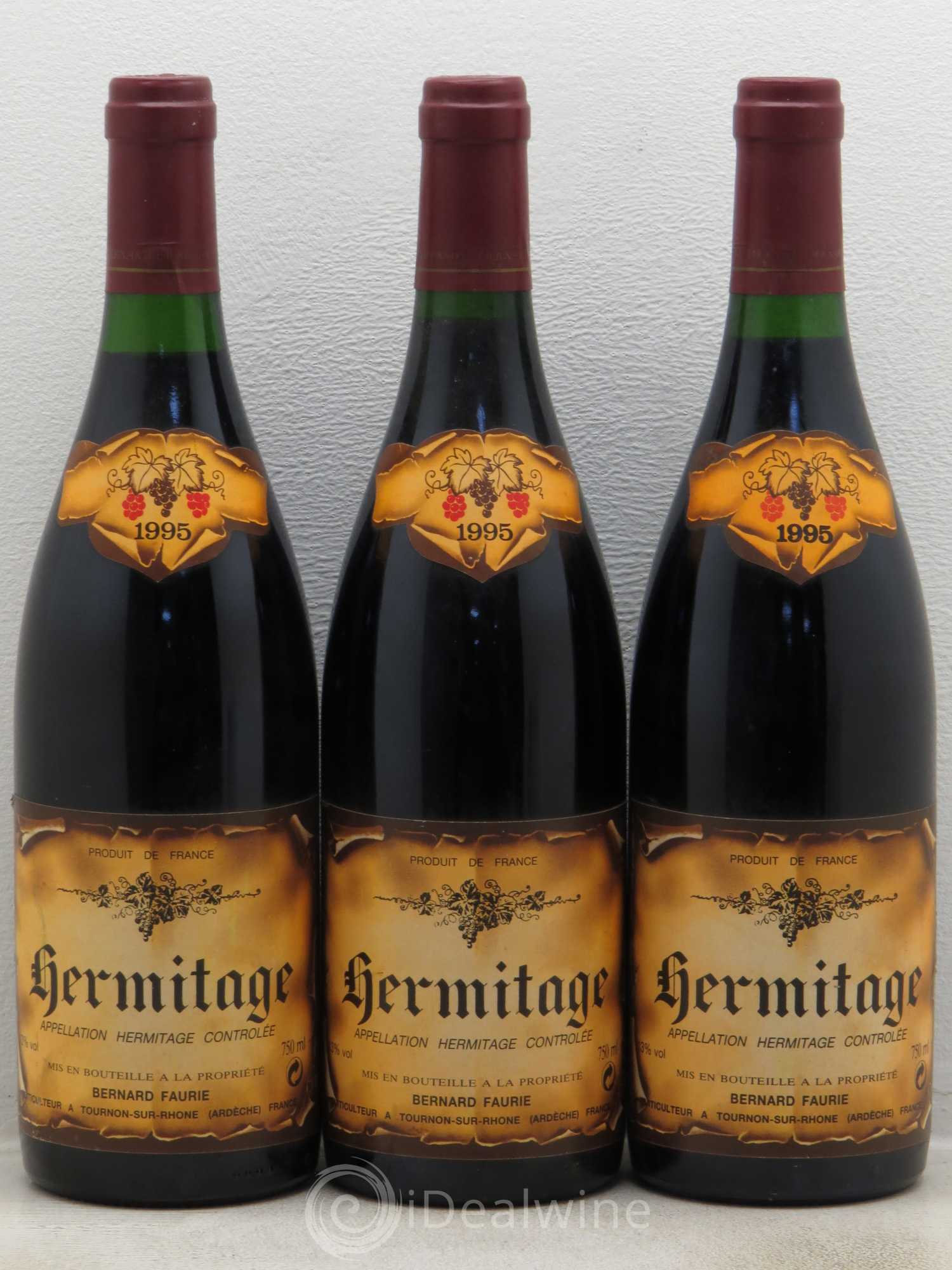 Hermitage Faurie 1995 - Lot de 3 bouteilles - 0
