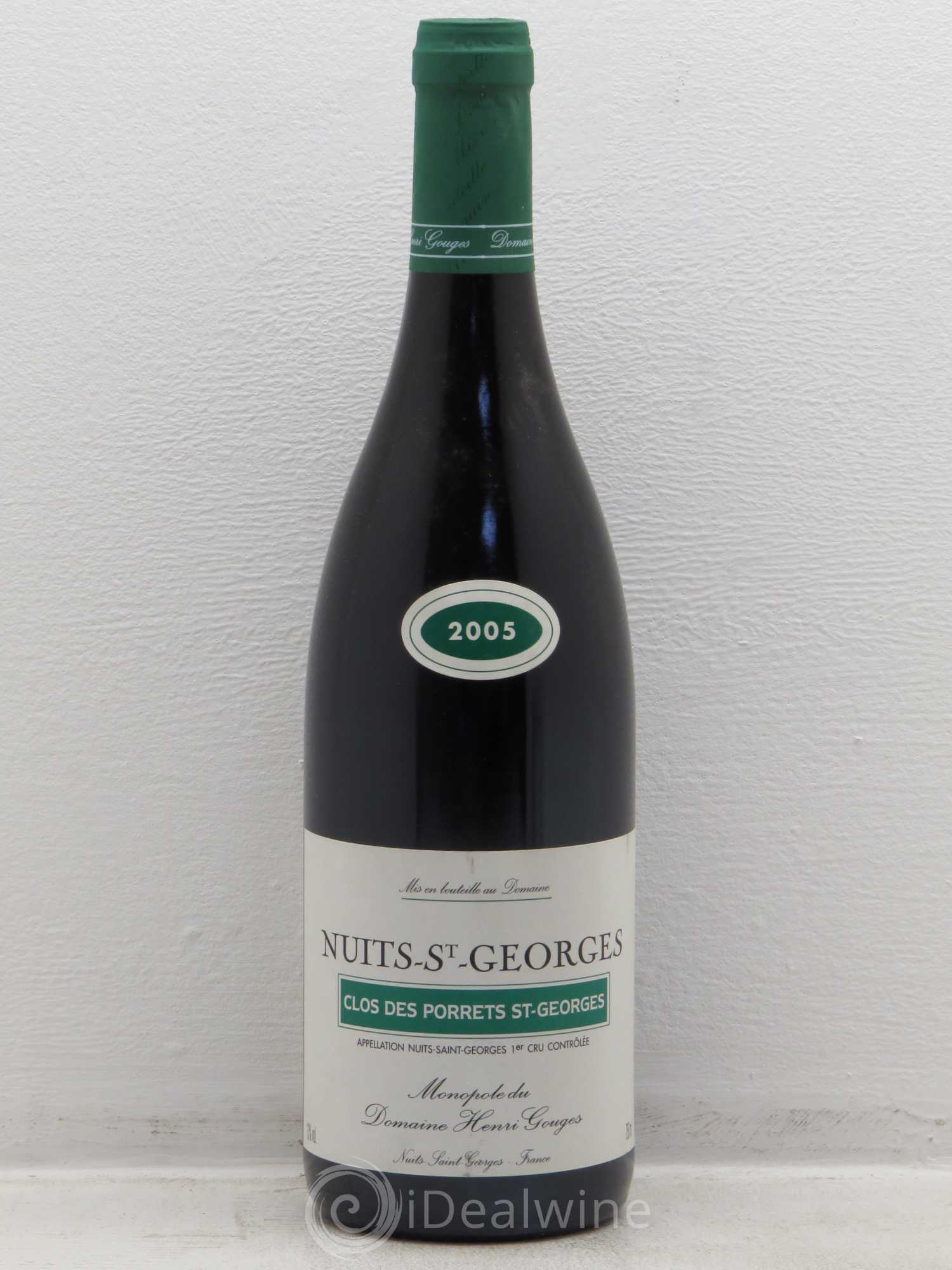 Nuits-Saint-Georges 1er Cru Clos des Porrets St Georges Henri Gouges 2005 - Posten von 1 Flasche - 0