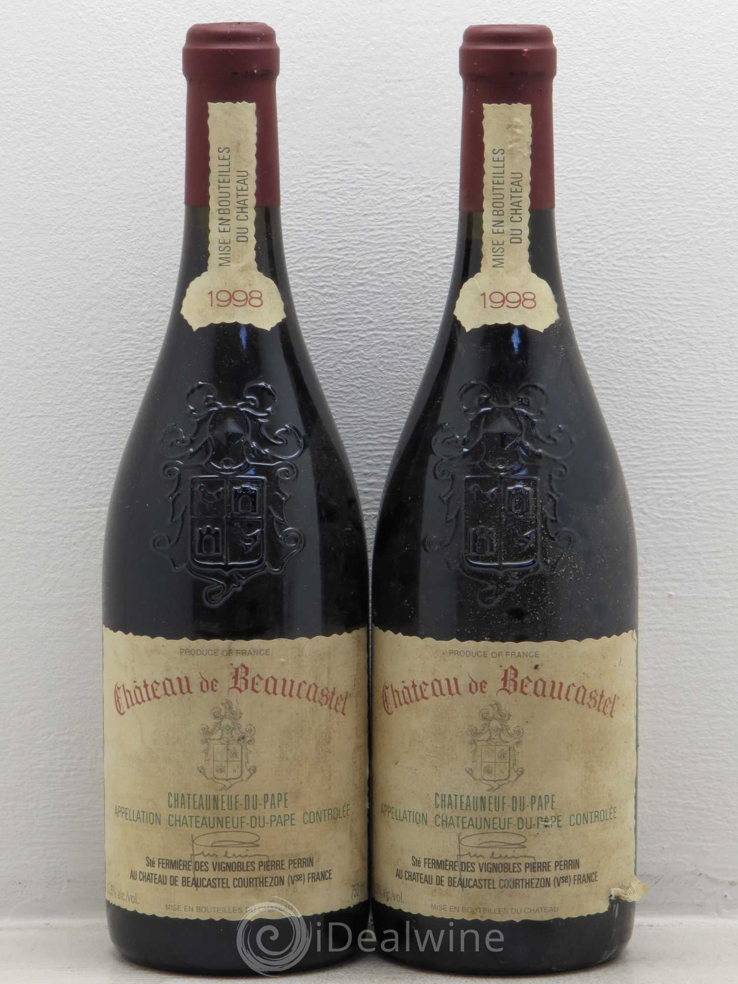 Châteauneuf-du-Pape Château de Beaucastel Famille Perrin 1998 - Lot de 2 bouteilles - 0