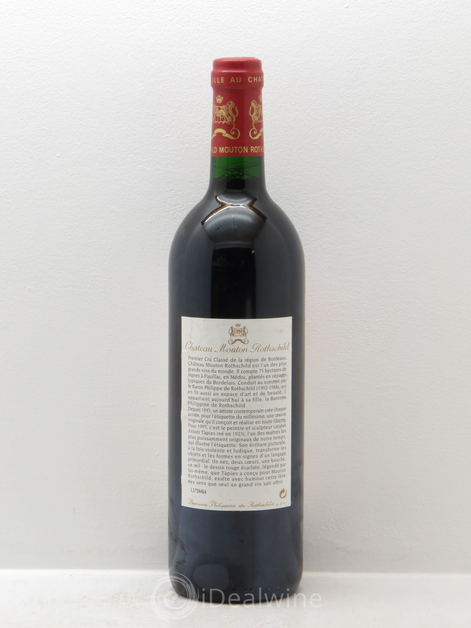Château Mouton Rothschild 1er Grand Cru Classé 1995 - Lot de 1 bouteille - 1
