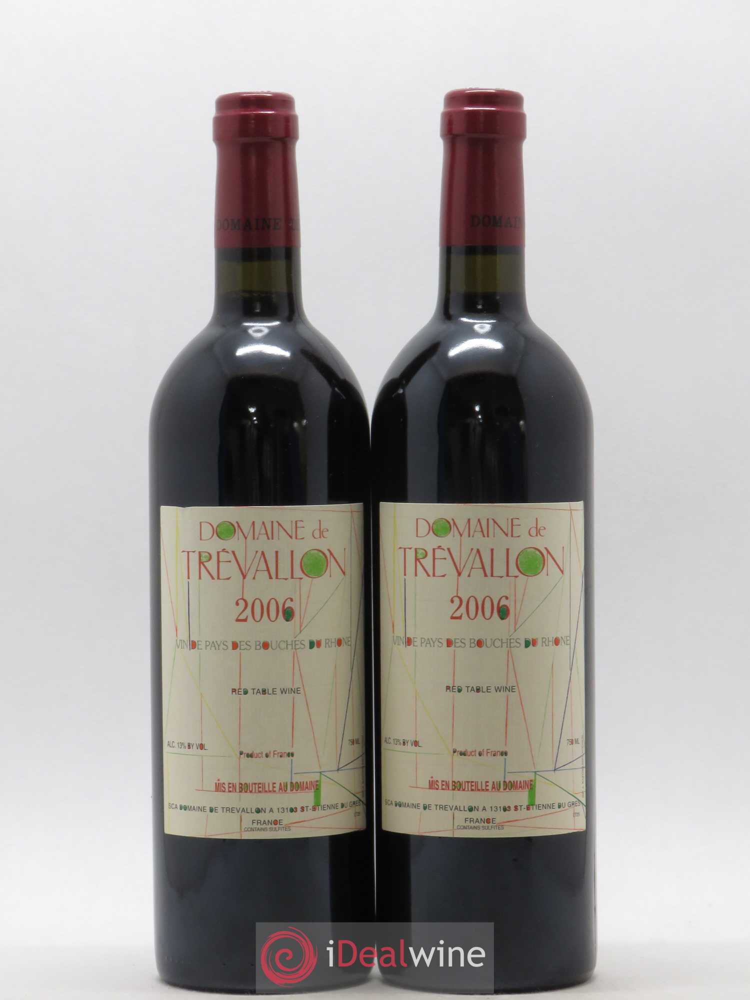 VDP Bouches du Rhône Trévallon (Domaine de) Eloi Dürrbach 2006 - Lot de 2 bouteilles - 0