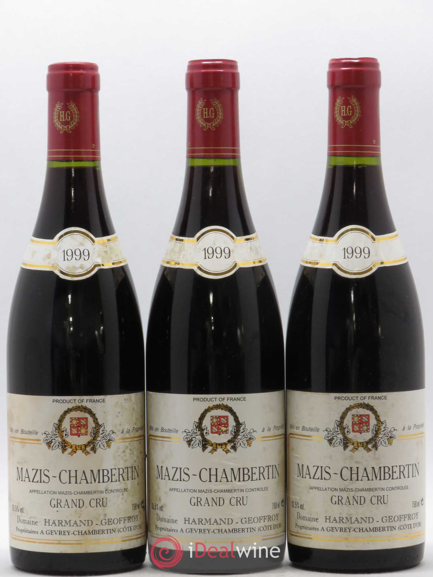 Mazis-Chambertin Grand Cru Harmand-Geoffroy (Domaine) 1999 - Lot de 3 bouteilles - 0
