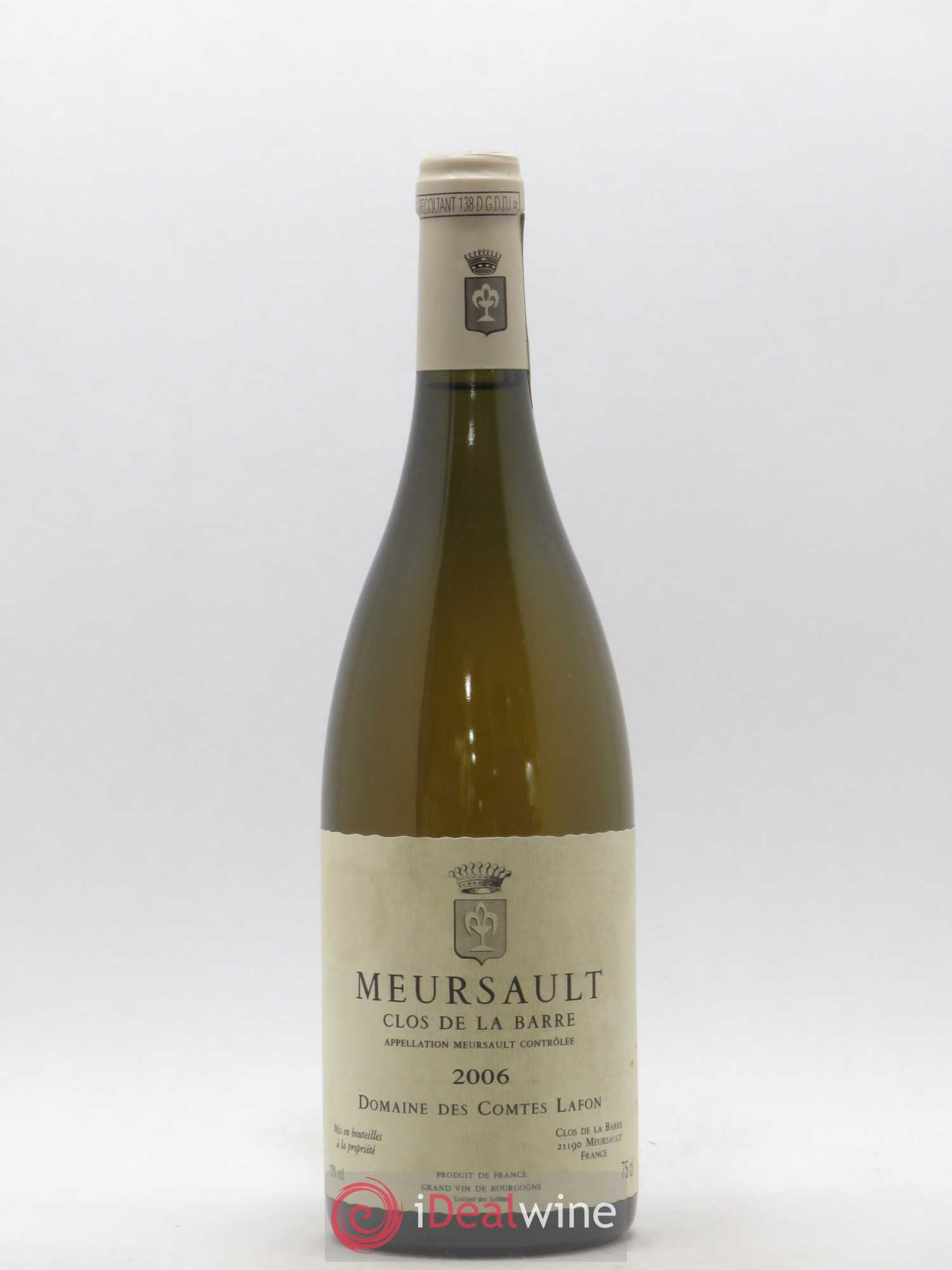 Meursault Clos de la Barre Comtes Lafon (Domaine des) 2006 - Lot de 1 bouteille - 0