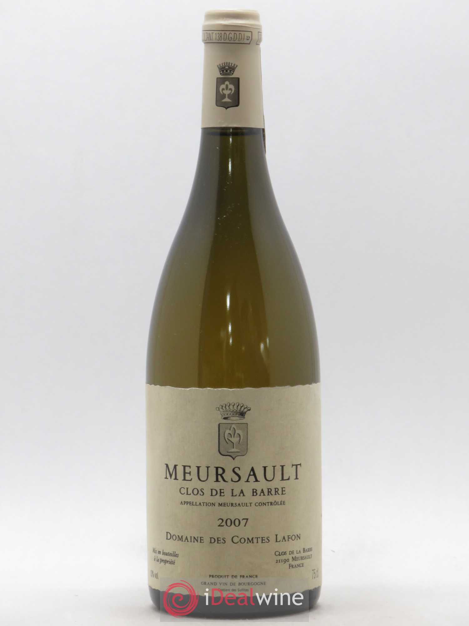 Meursault Clos de la Barre Comtes Lafon (Domaine des) 2007 - Lot de 1 bouteille - 0