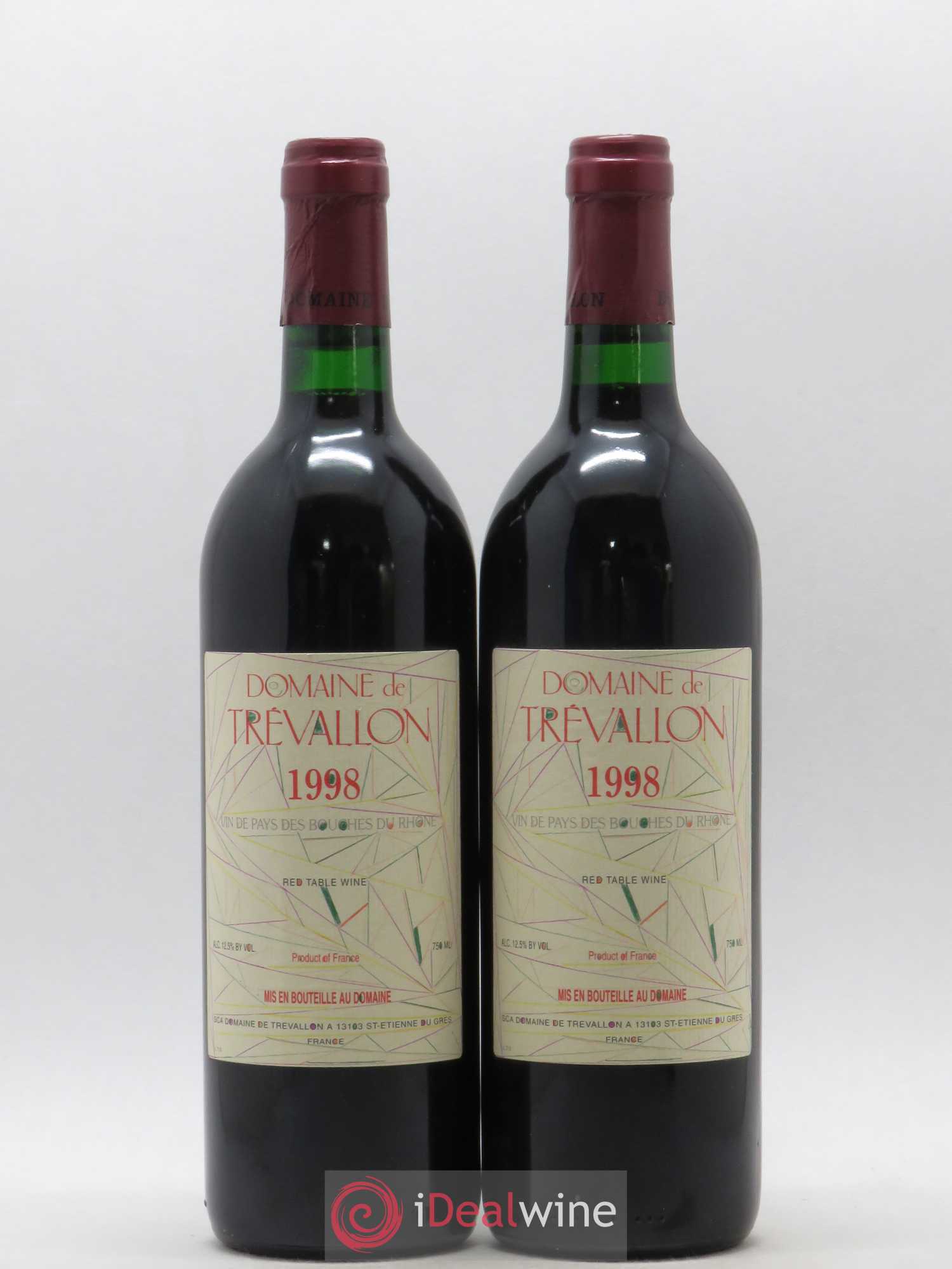 VDP Bouches du Rhône Trévallon (Domaine de) Eloi Dürrbach 1998 - Lot de 2 bouteilles - 0