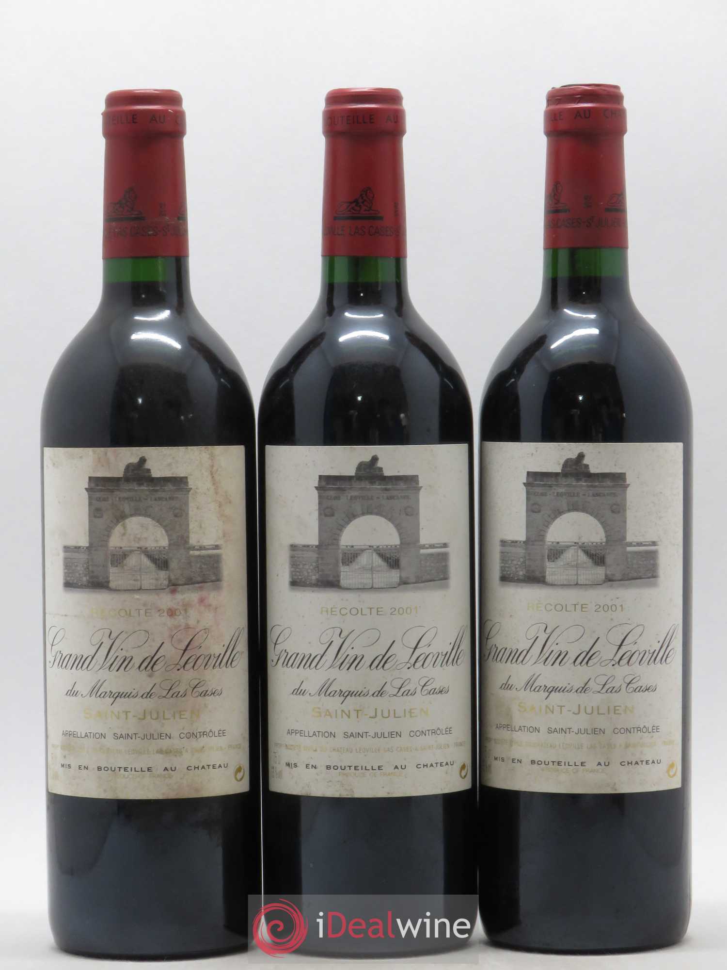 Château Léoville Las Cases 2ème Grand Cru Classé 2001 - Lot de 3 bouteilles - 0