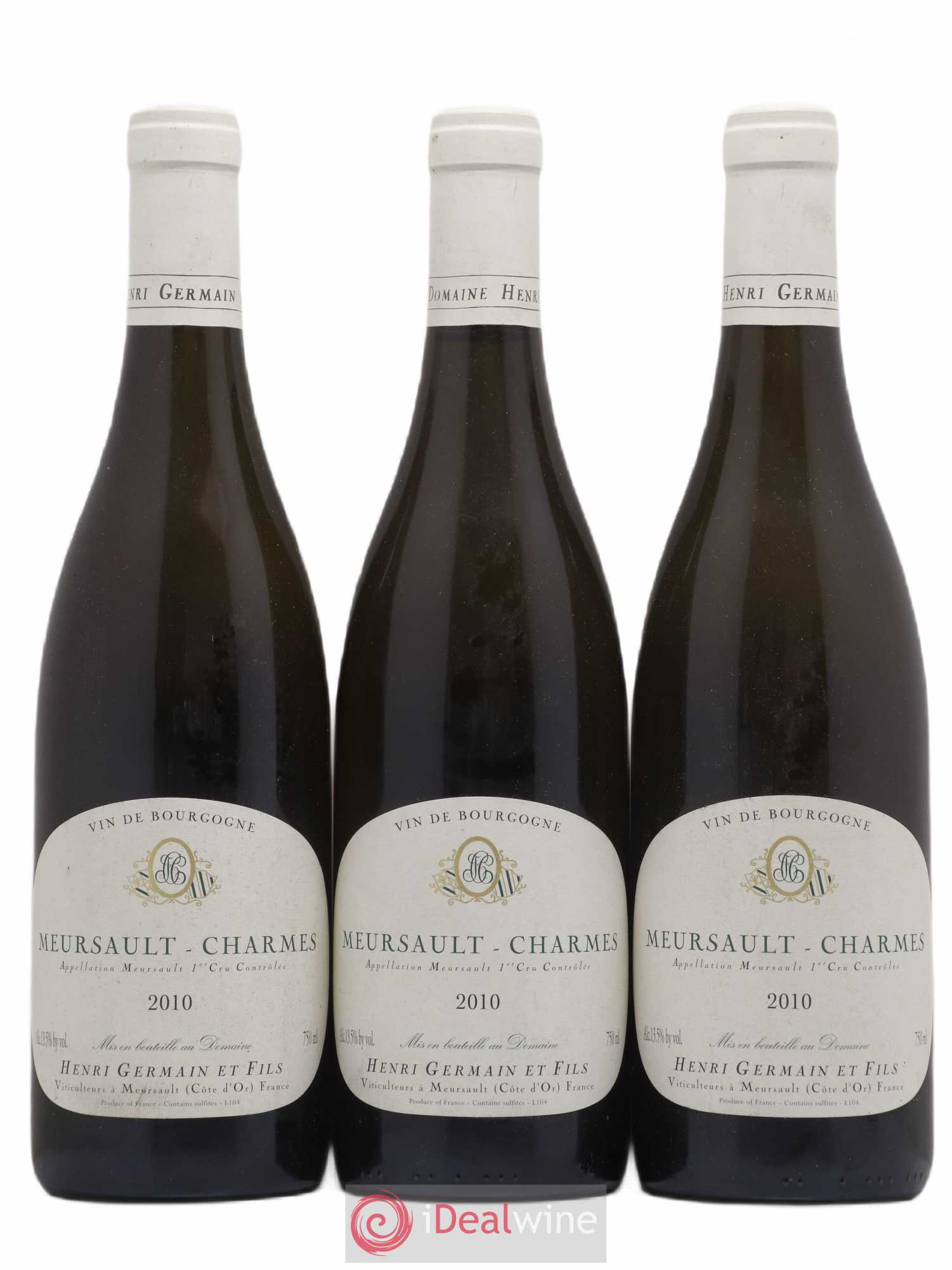 Meursault 1er Cru Charmes Henri Germain 2010 - Lot de 3 bouteilles - 0