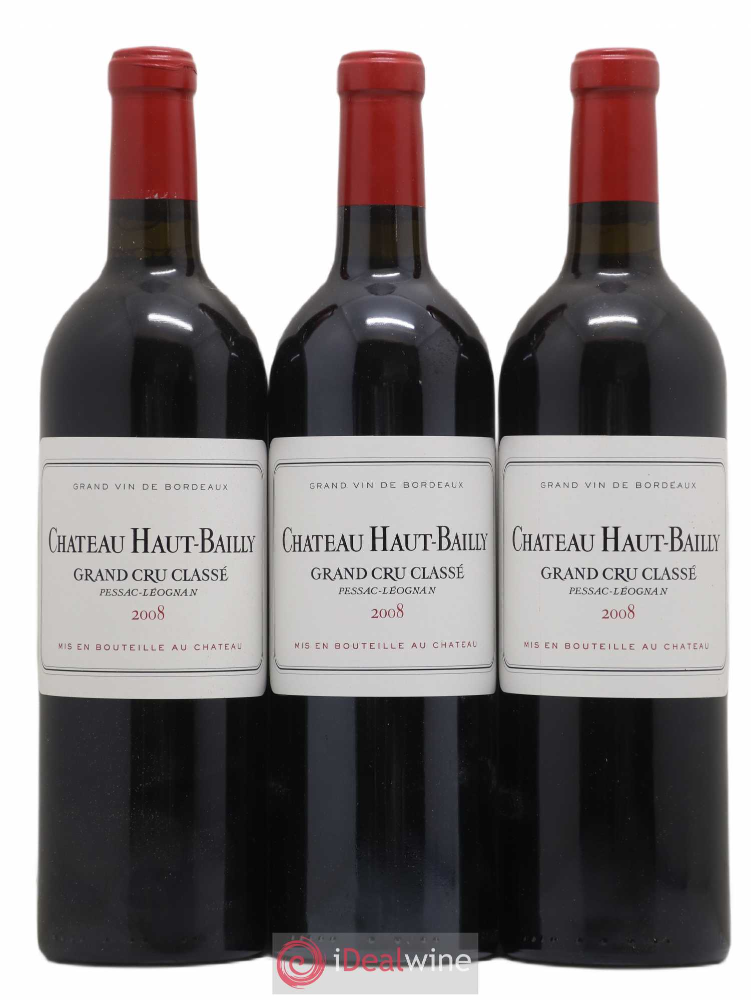 Château Haut-Bailly Cru Classé de Graves 2008 - Lot de 3 bouteilles - 0