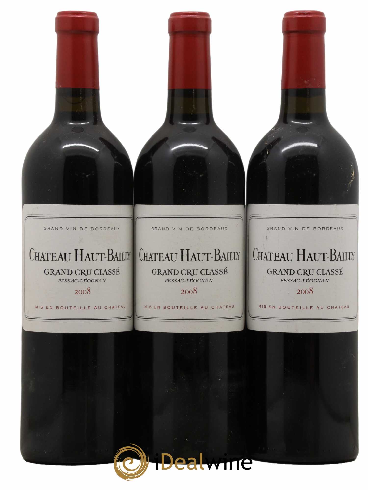 Château Haut-Bailly Cru Classé de Graves 2008 - Lot de 3 bouteilles - 0