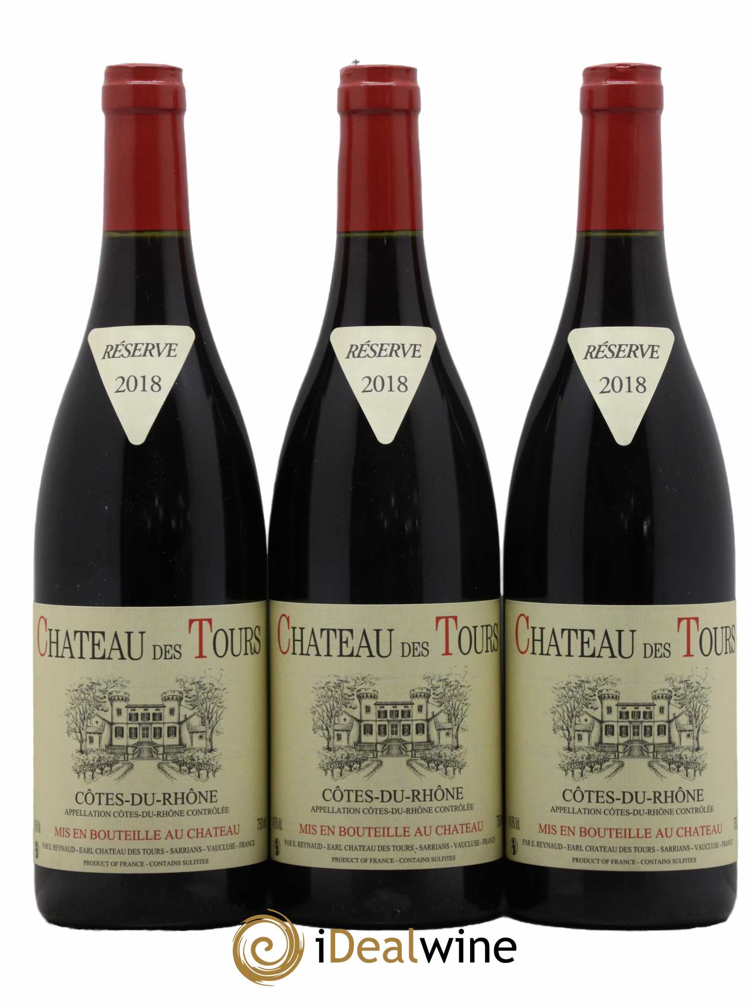 Côtes-du-Rhône Château des Tours Emmanuel Reynaud 2018 - Lot de 3 bouteilles - 0