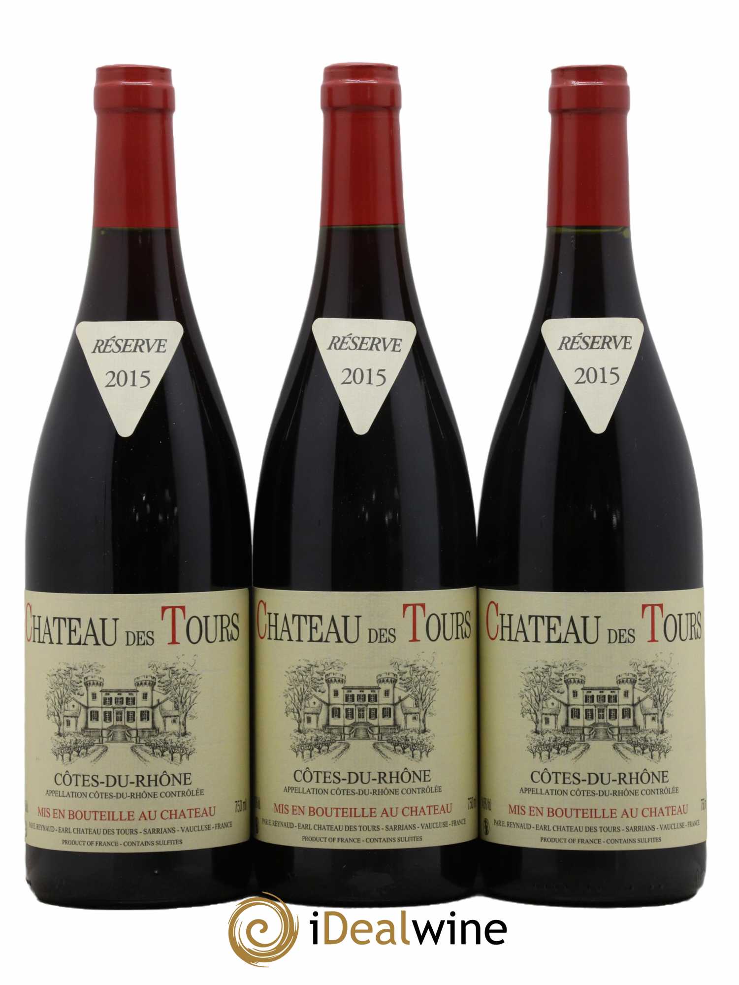 Côtes-du-Rhône Château des Tours Emmanuel Reynaud 2015 - Lot de 3 bouteilles - 0