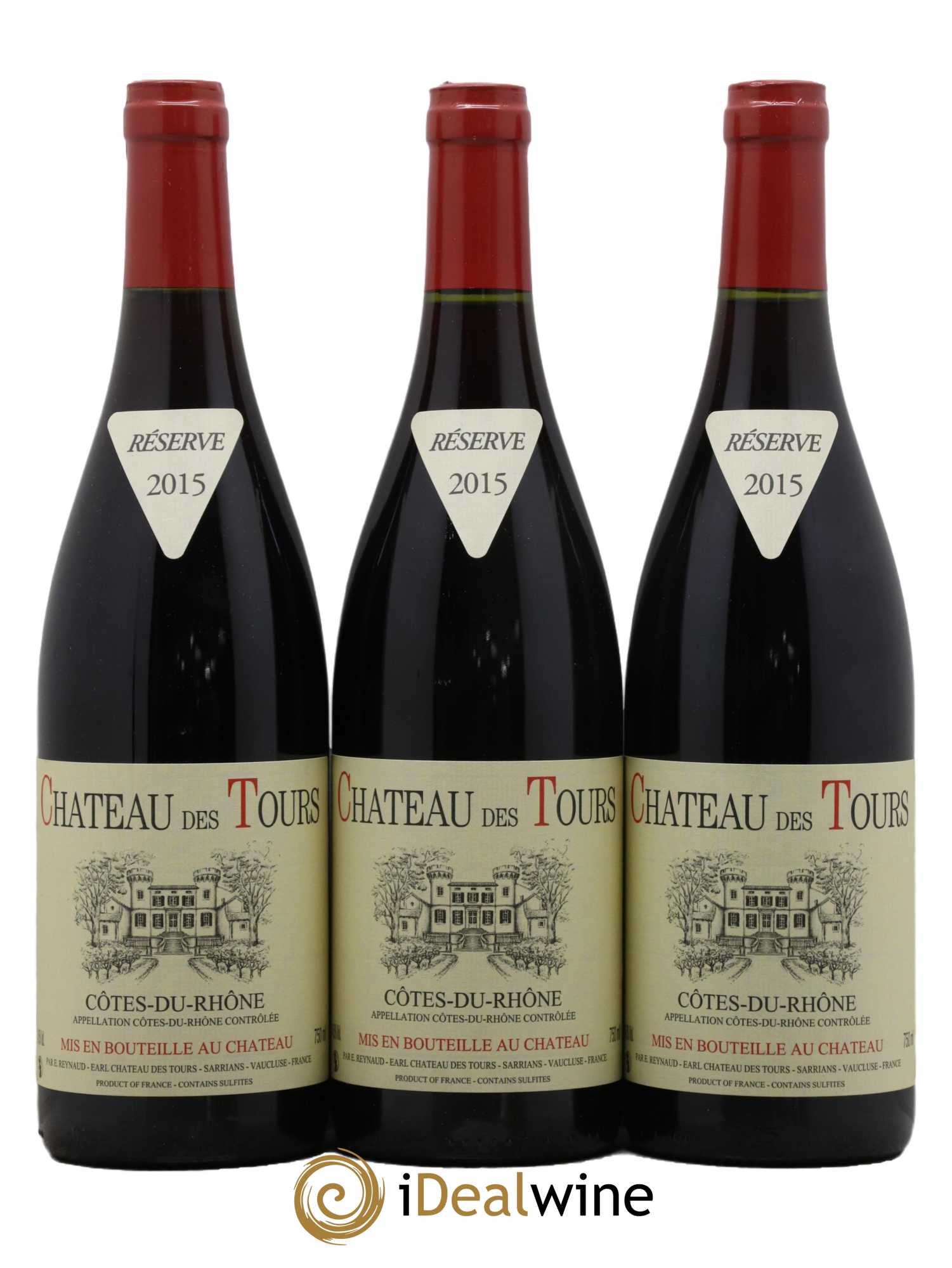 Côtes-du-Rhône Château des Tours Emmanuel Reynaud 2015 - Lot de 3 bouteilles - 0